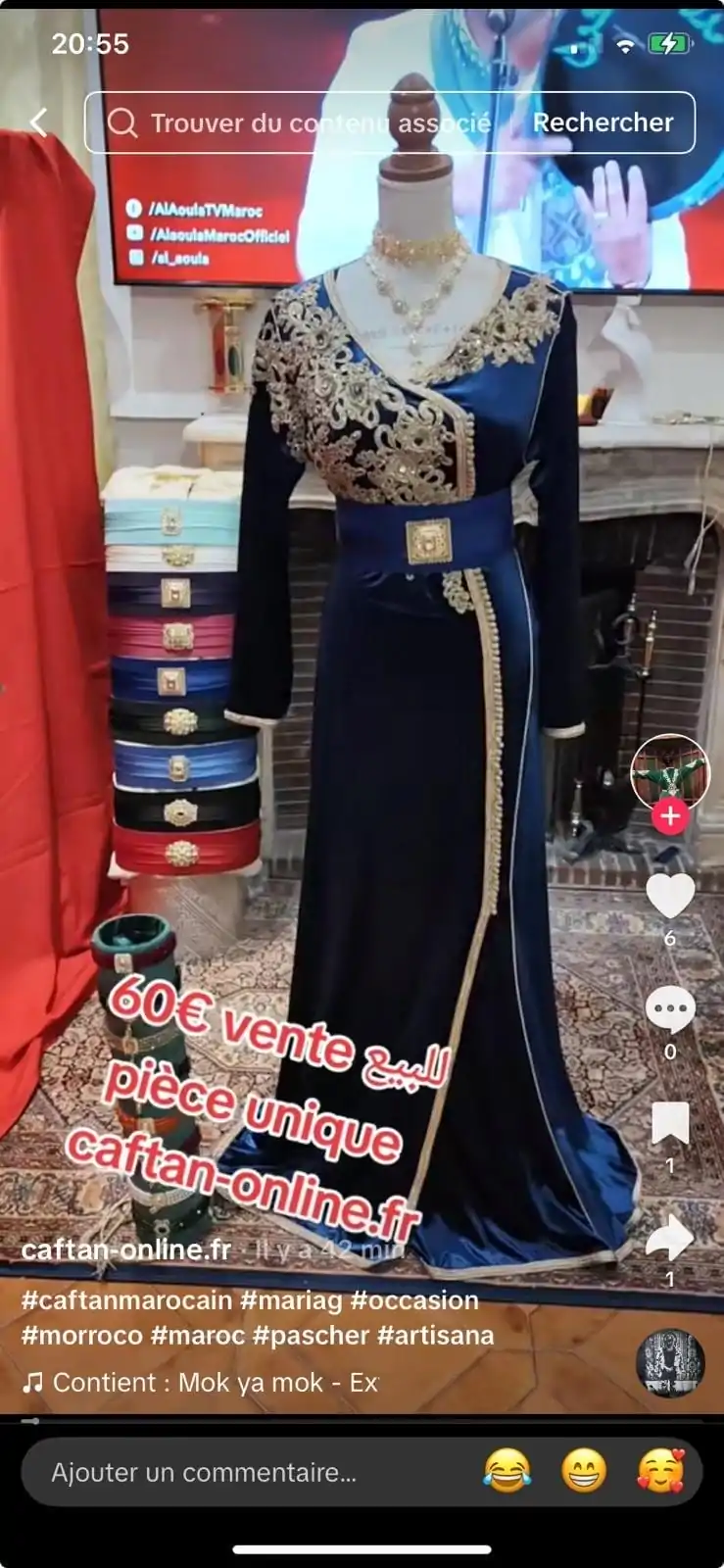 caftan marocain d'occasion avec ceinture