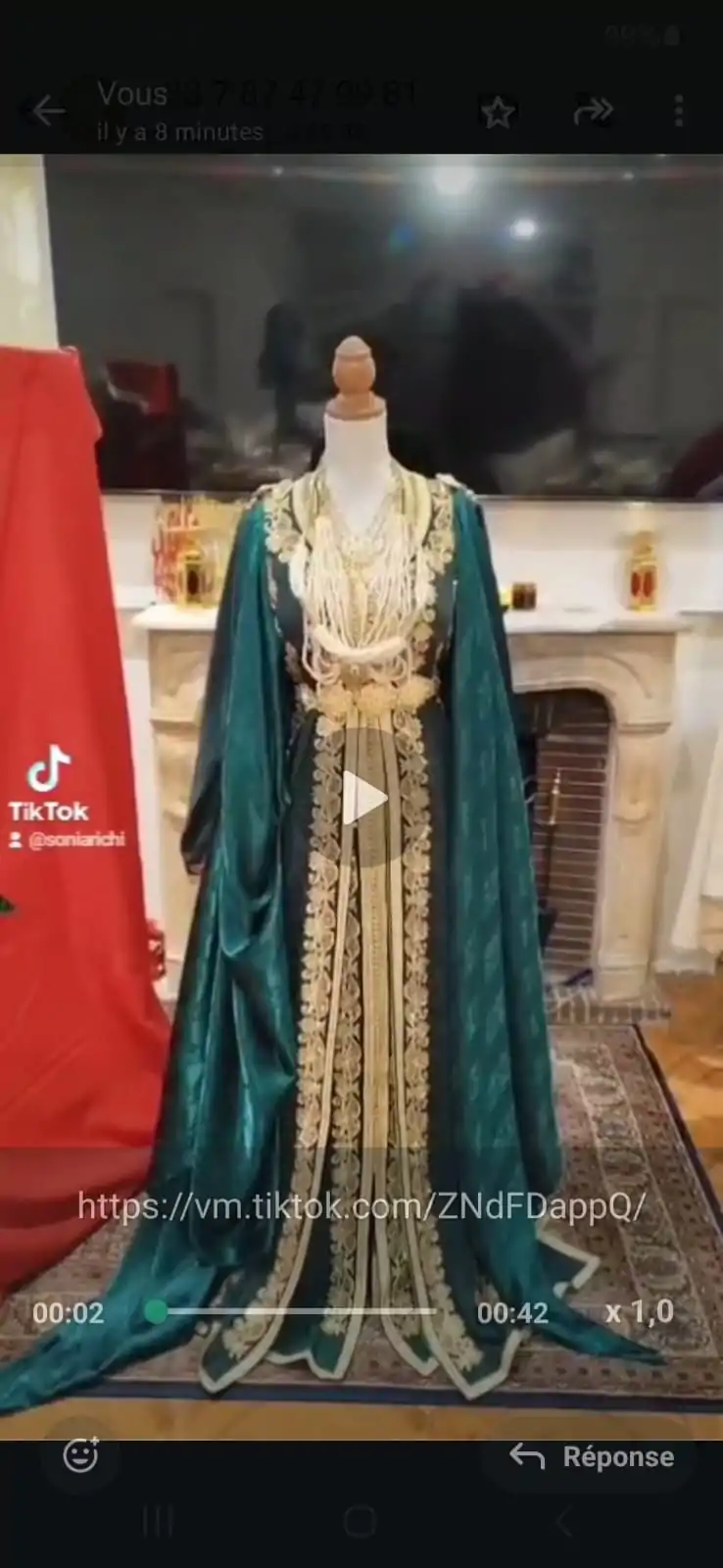 lot Caftan marocain neuf avec accessoires
