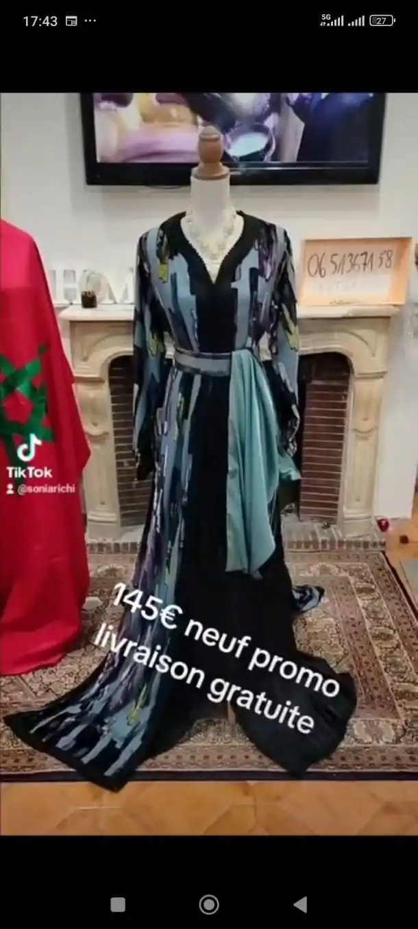 caftan marocain neuf avec ceinture doublé