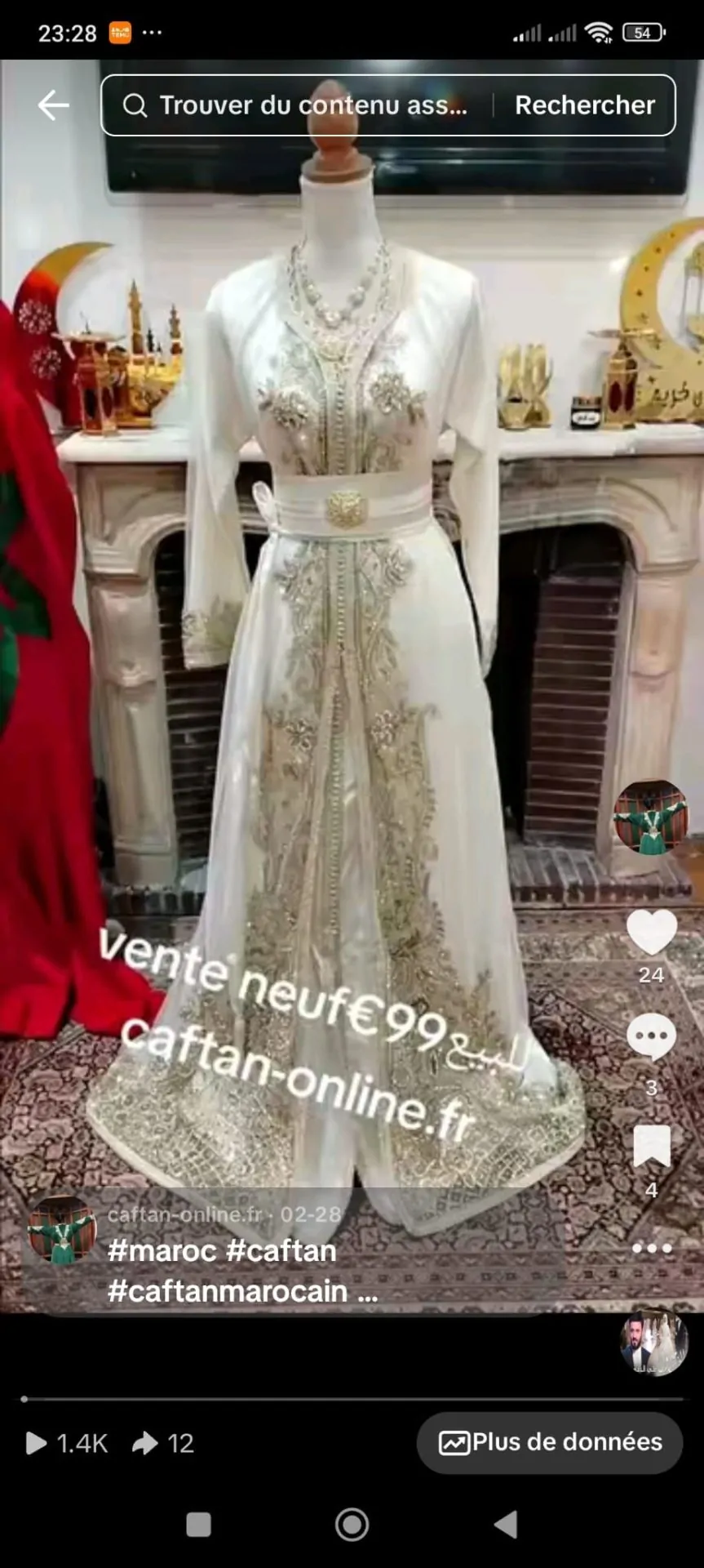 lot deux caftan plus 4 ceiture
