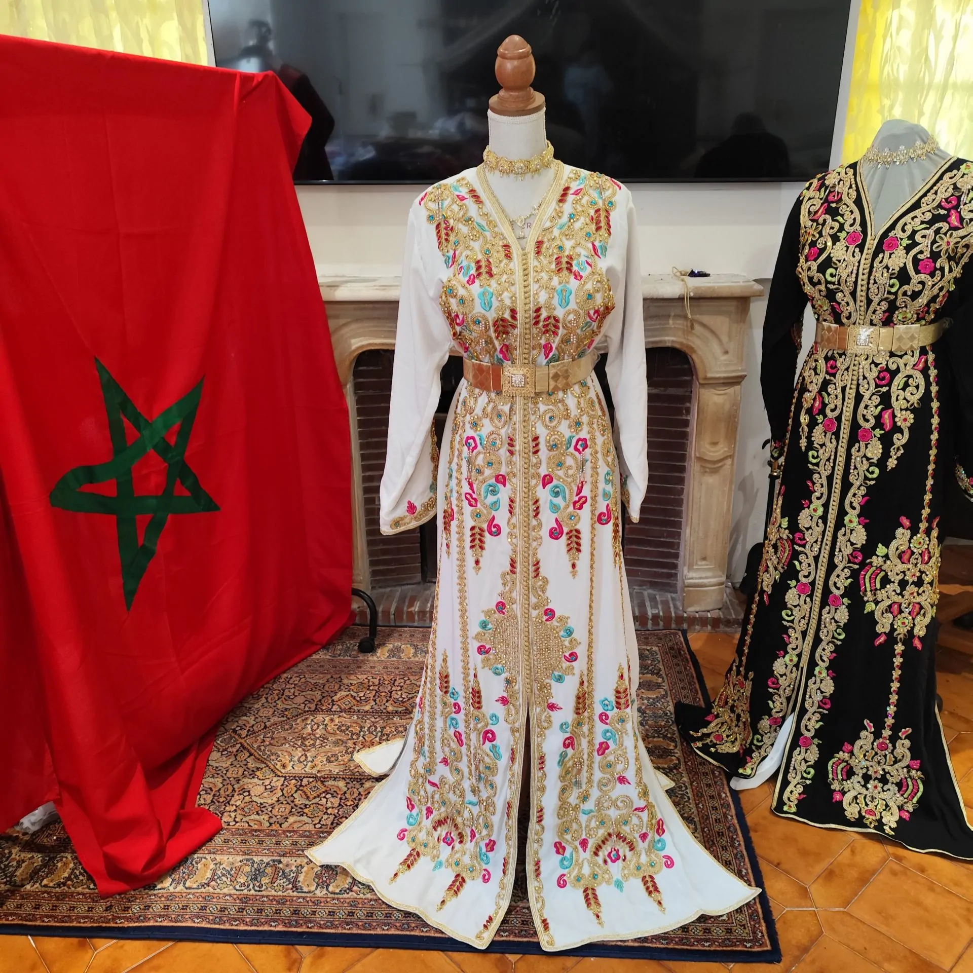 caftan marocain neuf doublé avec la ceinture – Image 7