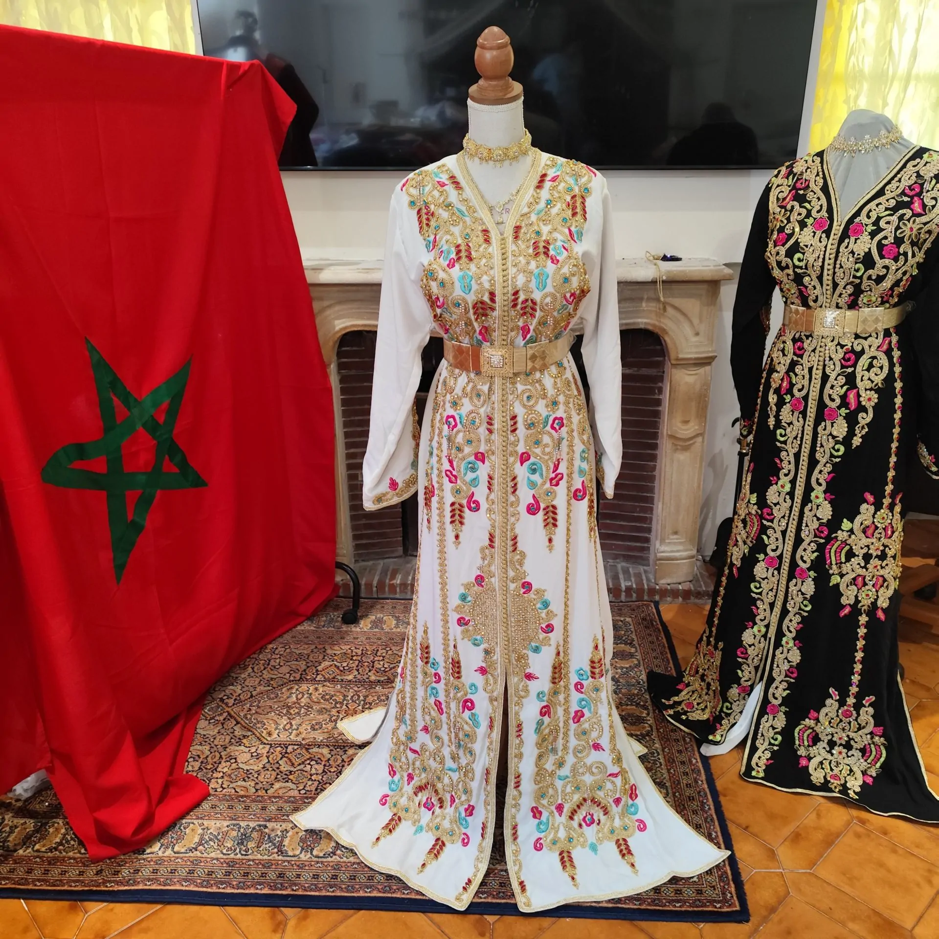 caftan marocain neuf doublé avec la ceinture – Image 14
