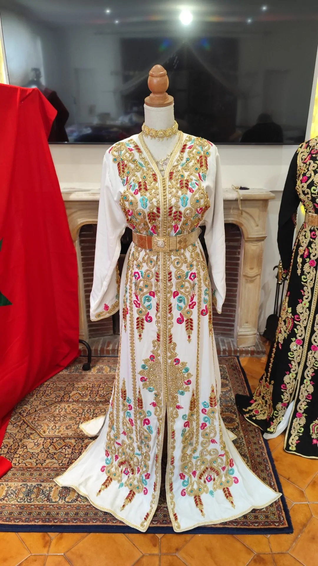 caftan marocain neuf doublé avec la ceinture – Image 6