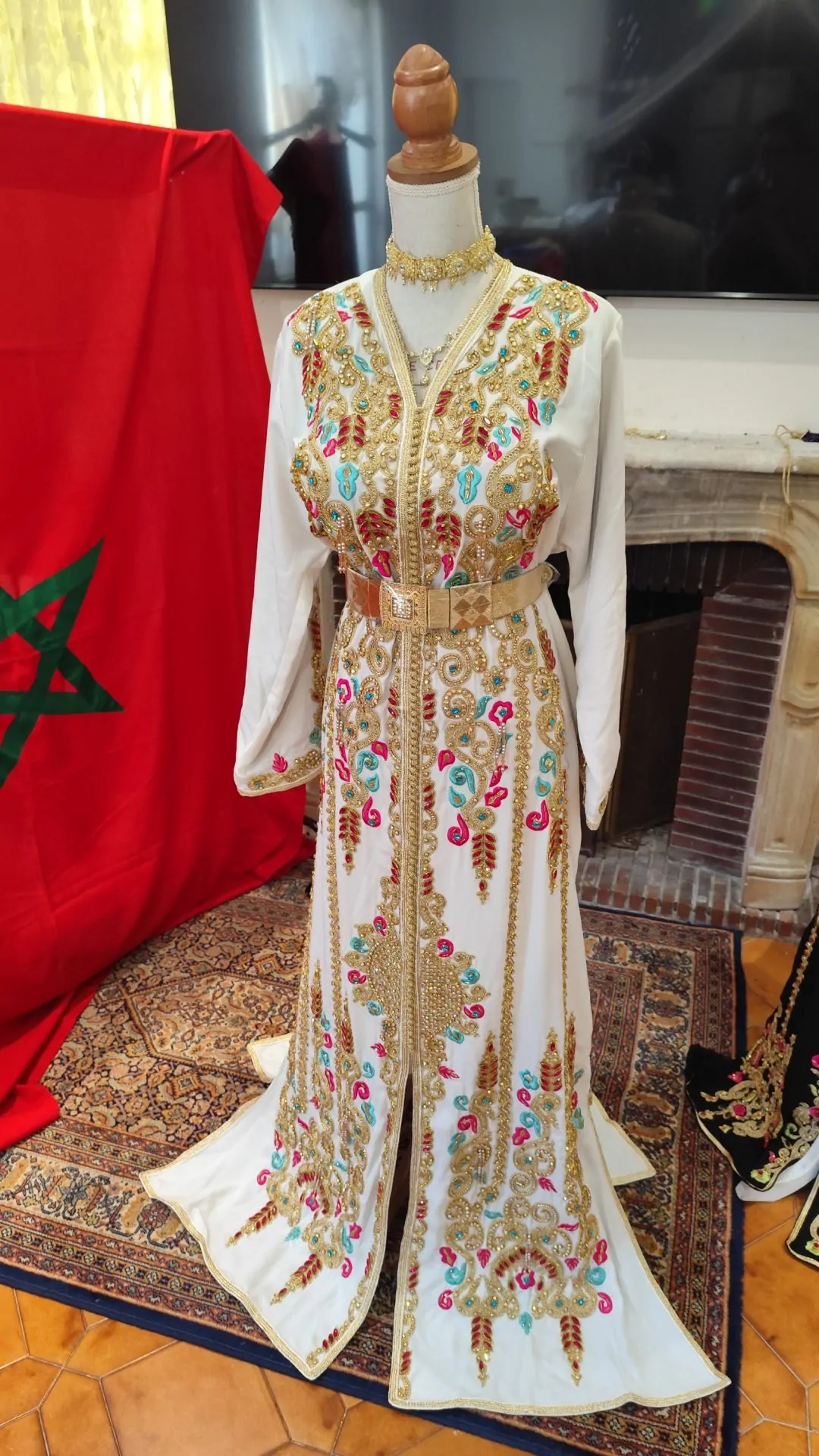 caftan marocain neuf doublé avec la ceinture – Image 13