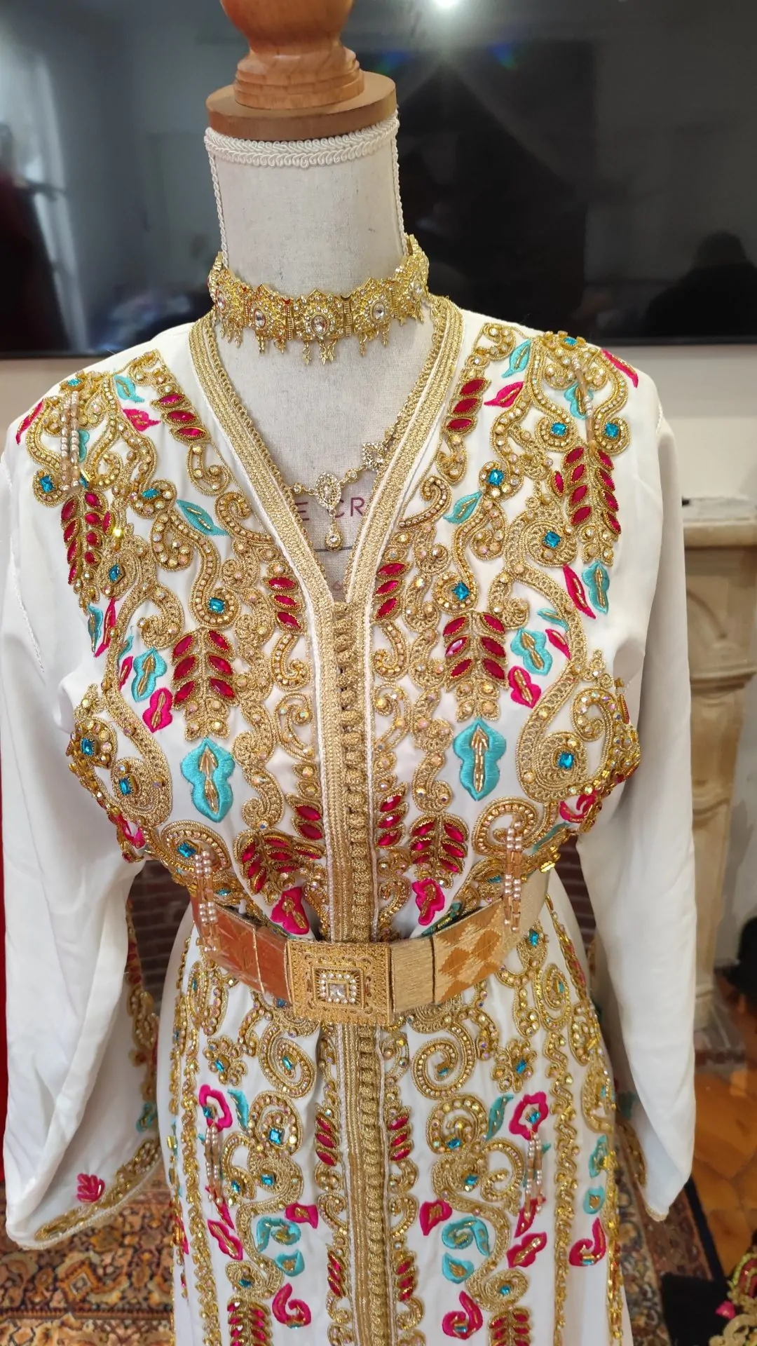 caftan marocain neuf doublé avec la ceinture – Image 9