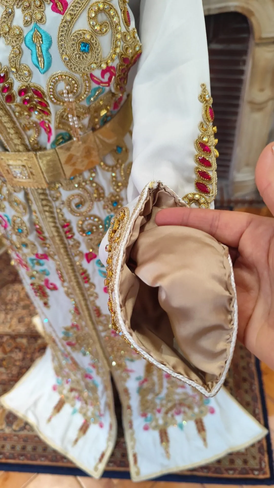 caftan marocain neuf doublé avec la ceinture – Image 10