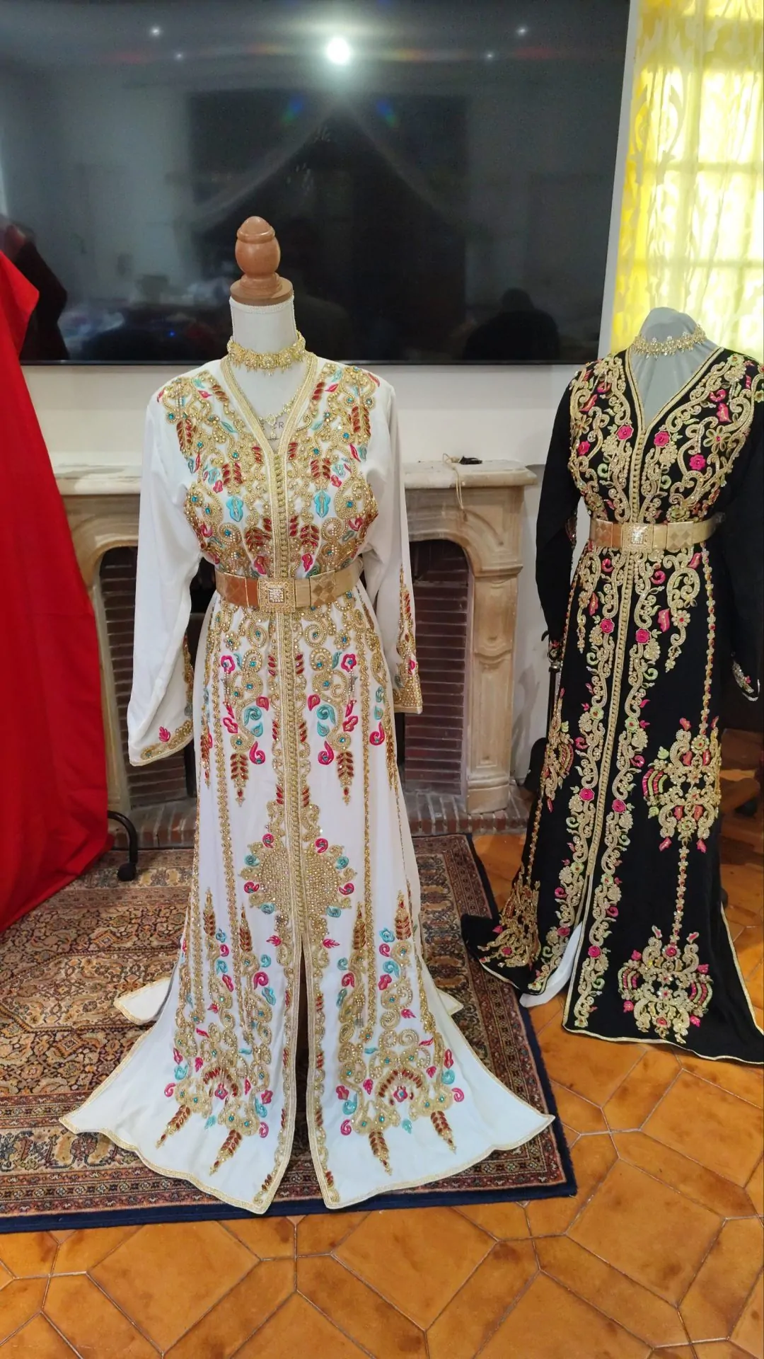 caftan marocain neuf doublé avec la ceinture – Image 2