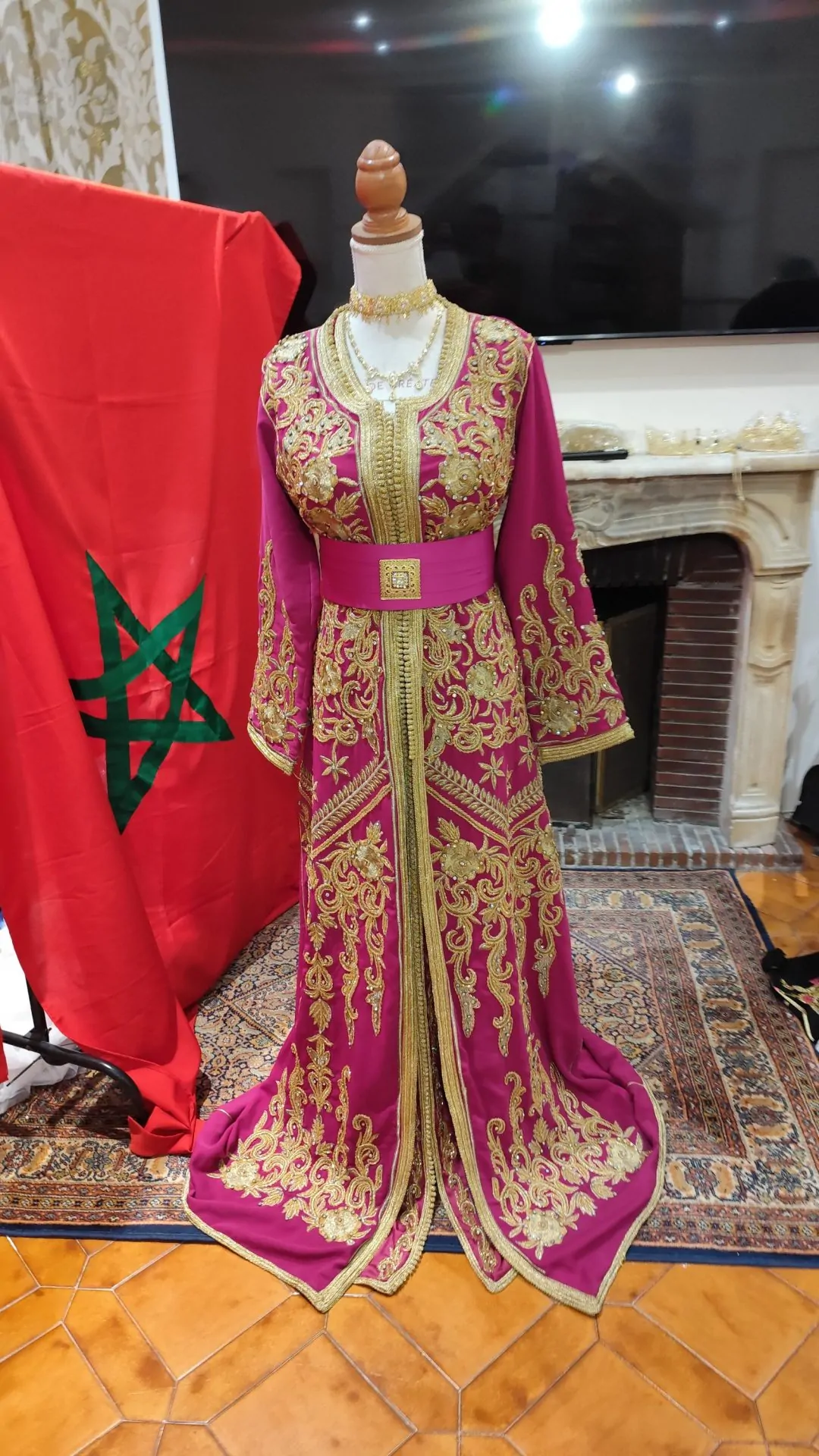 caftan marocain haute couture d occasion - Takchita deux pièces – Image 6