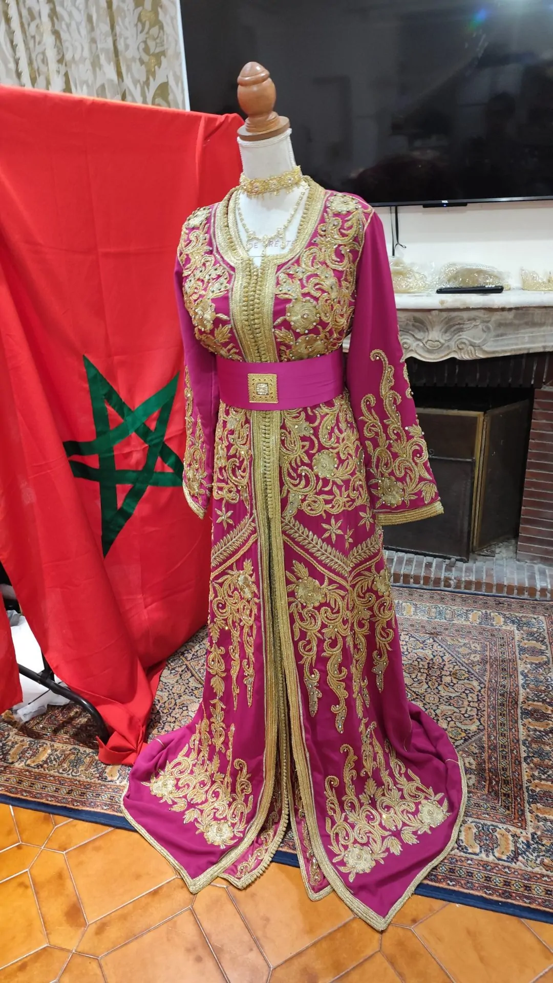 caftan marocain haute couture d occasion - Takchita deux pièces – Image 8