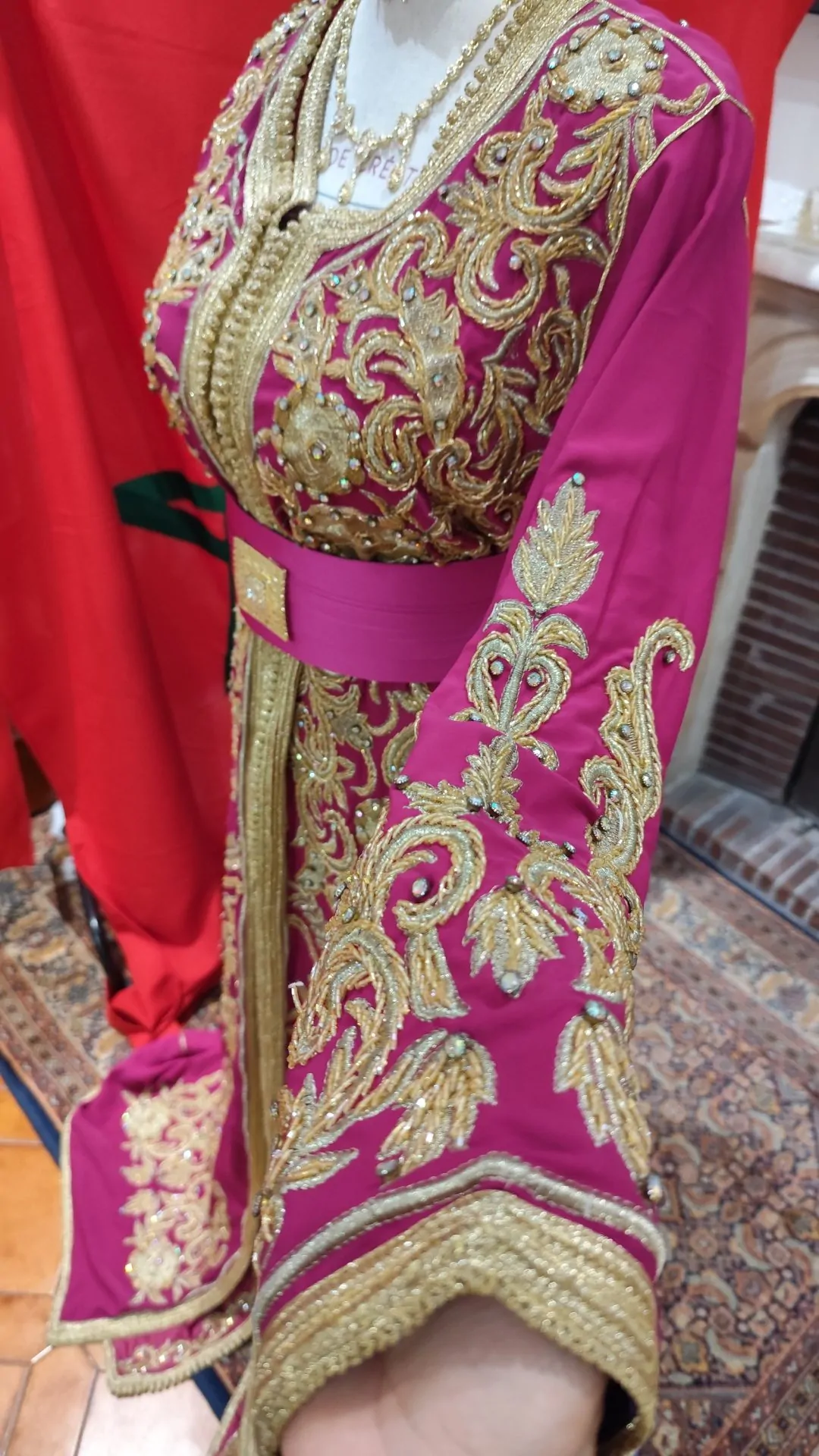 caftan marocain haute couture d occasion - Takchita deux pièces – Image 9