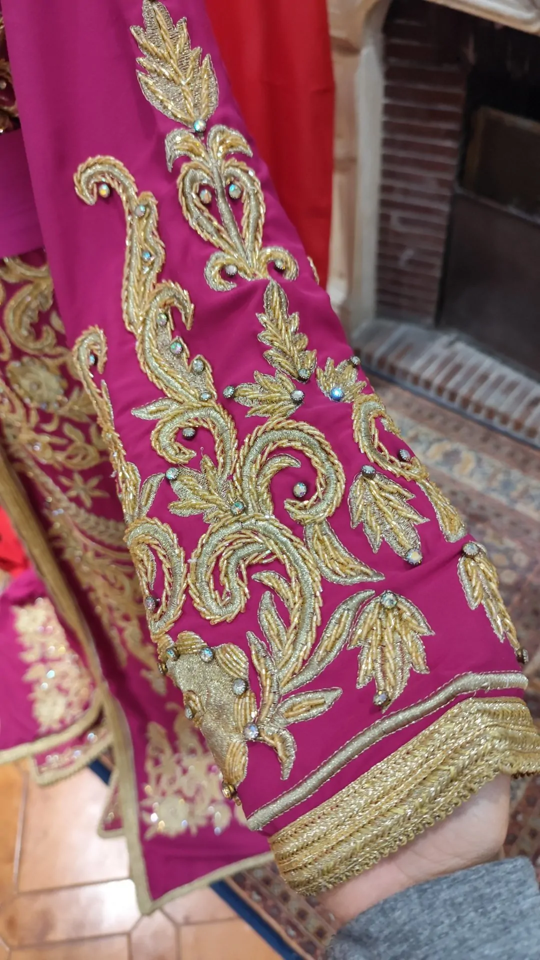 caftan marocain haute couture d occasion - Takchita deux pièces – Image 2