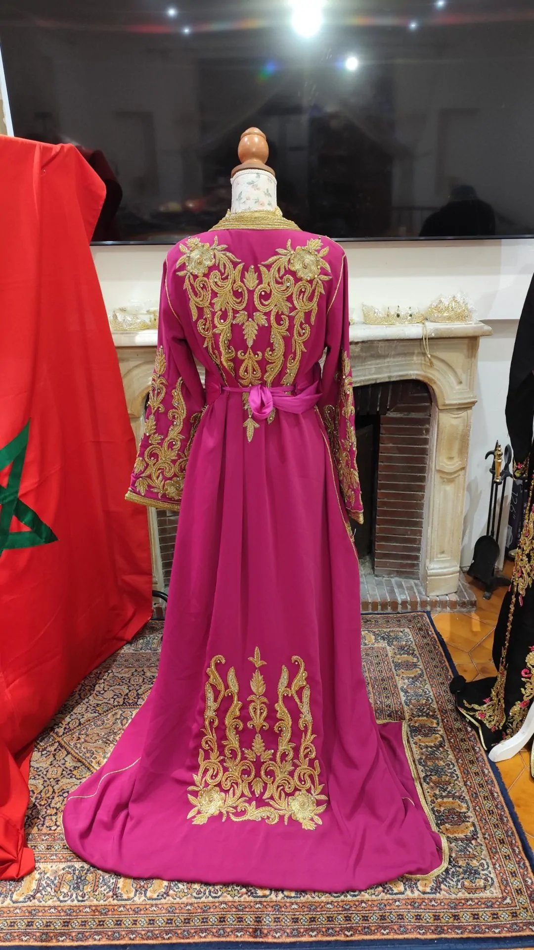 caftan marocain haute couture d occasion - Takchita deux pièces – Image 3