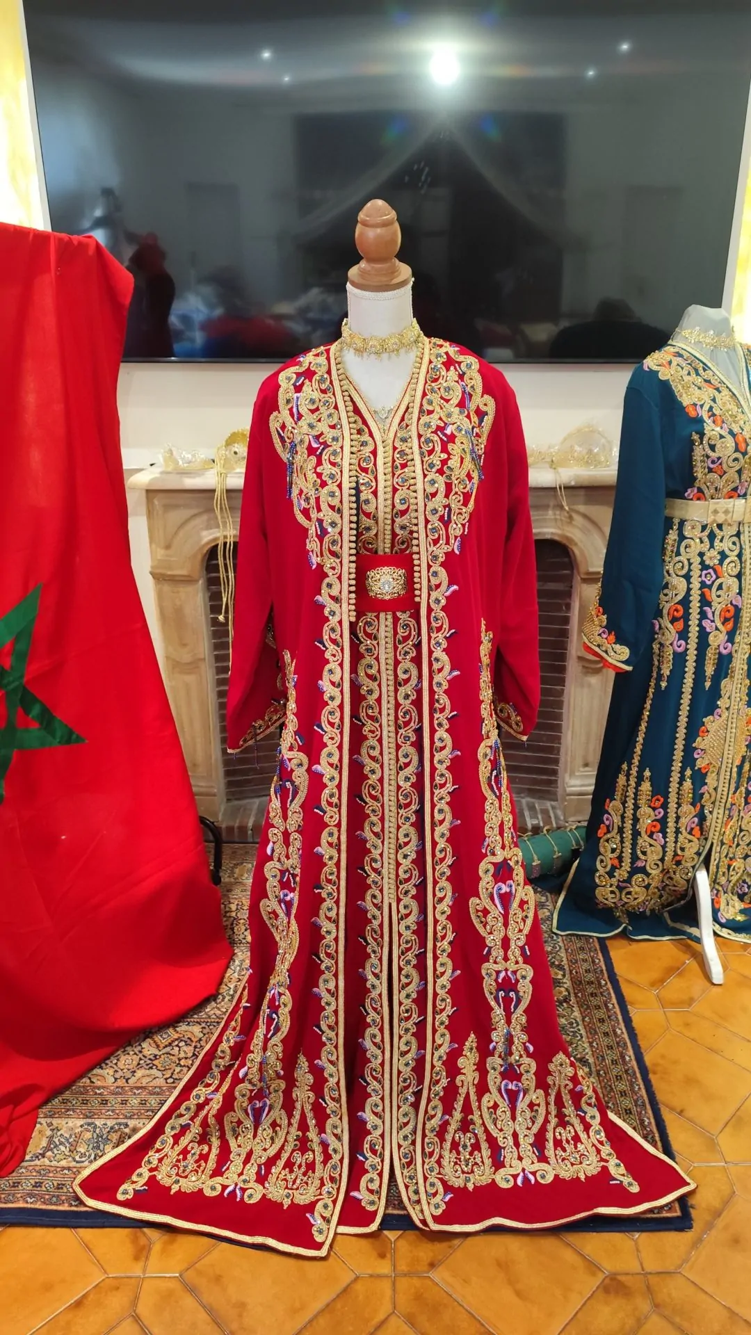 caftan marocain neuf doublé avec ceinture – Image 15