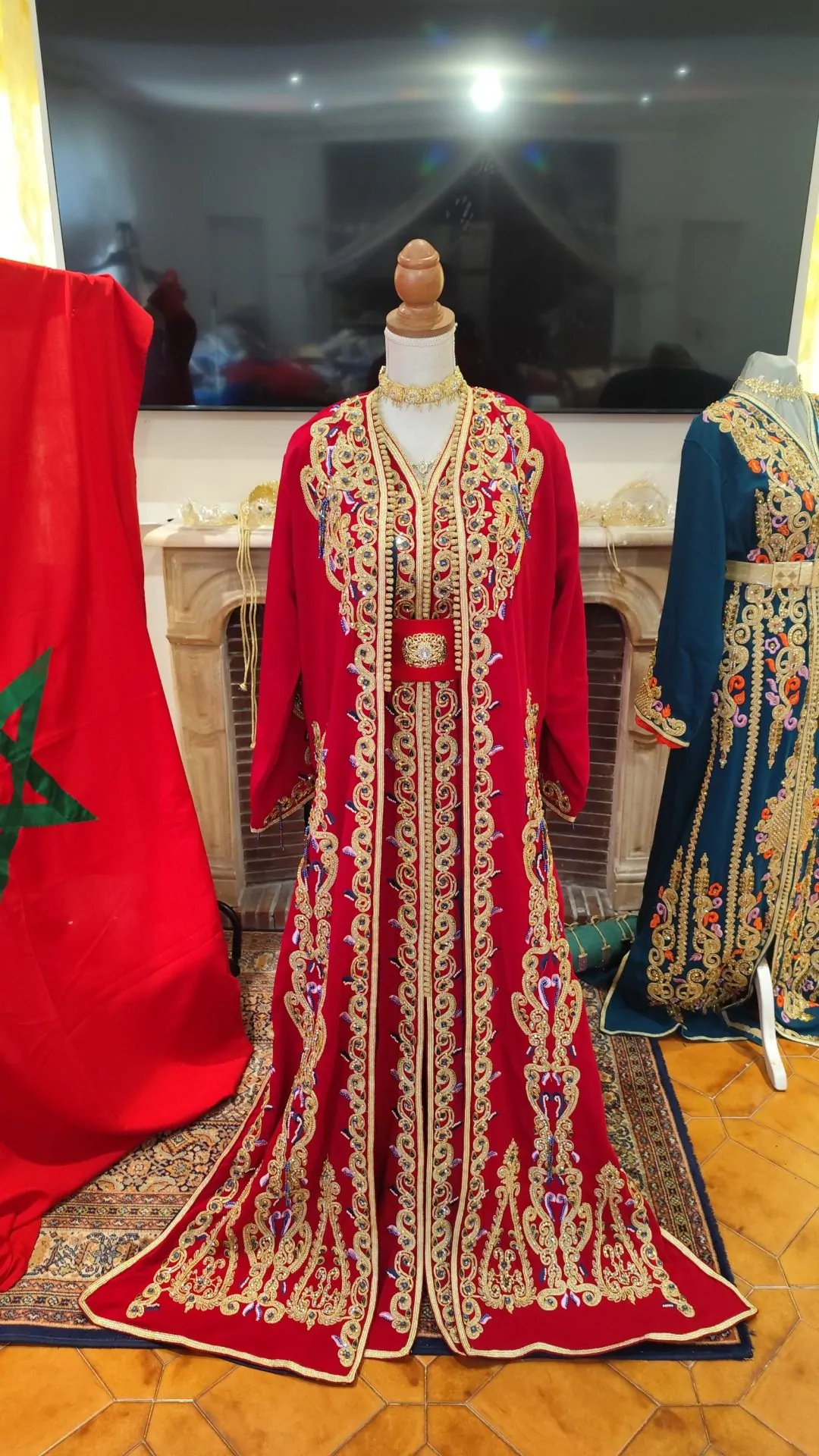 caftan marocain neuf doublé avec ceinture – Image 8