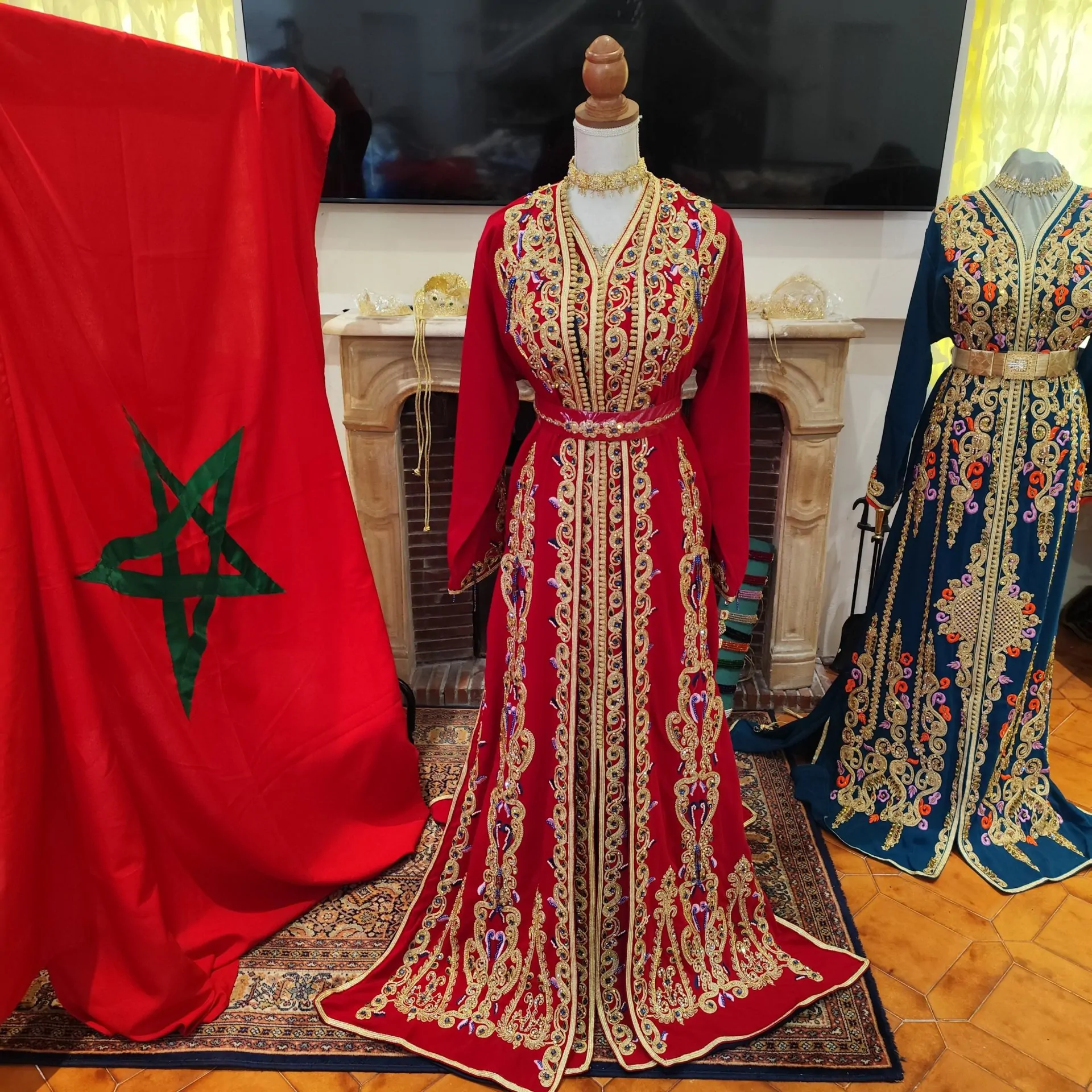 caftan marocain neuf doublé avec ceinture – Image 18