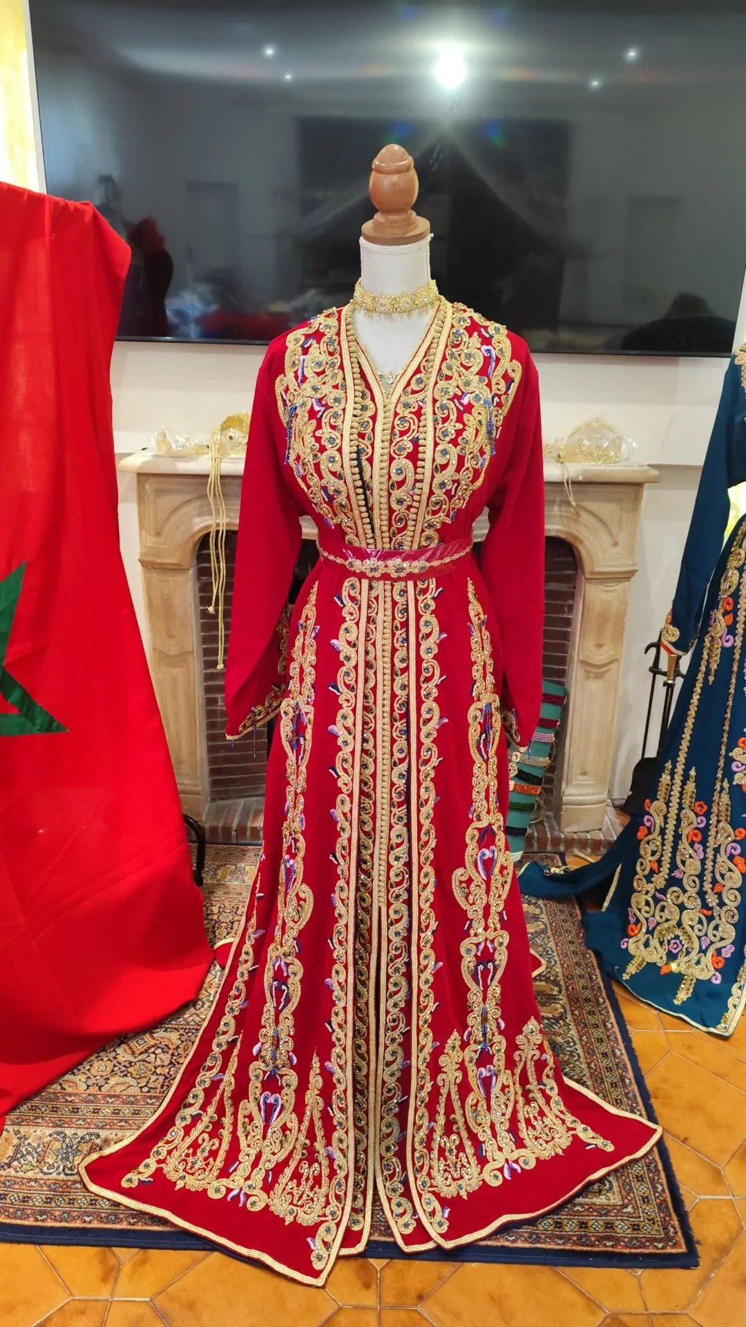 caftan marocain neuf doublé avec ceinture – Image 14