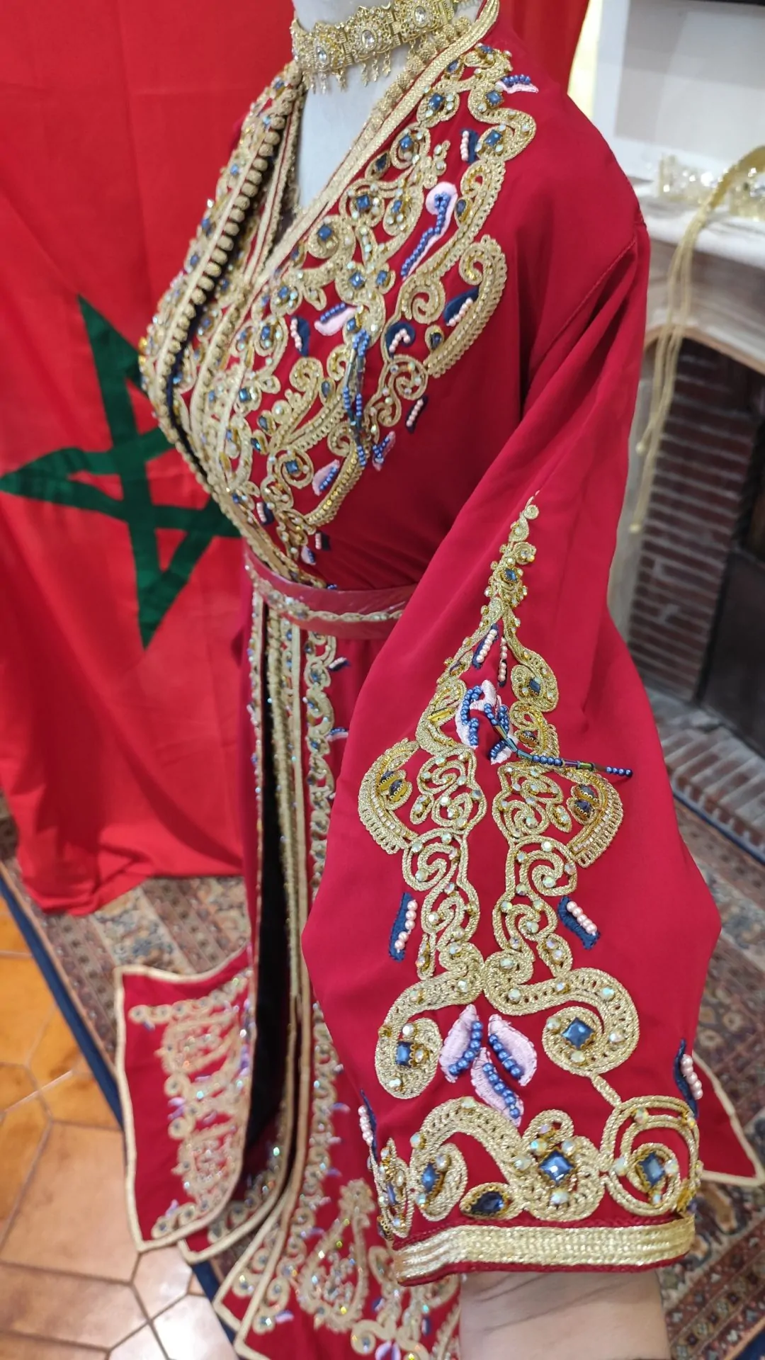 caftan marocain neuf doublé avec ceinture – Image 13