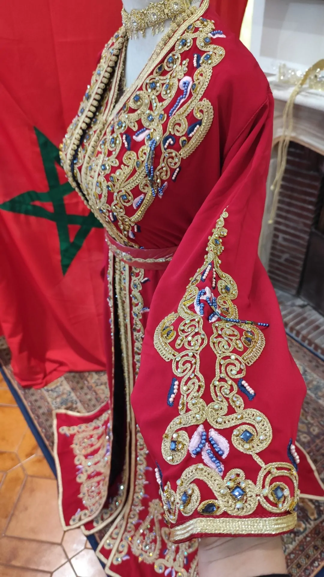 caftan marocain neuf doublé avec ceinture – Image 12