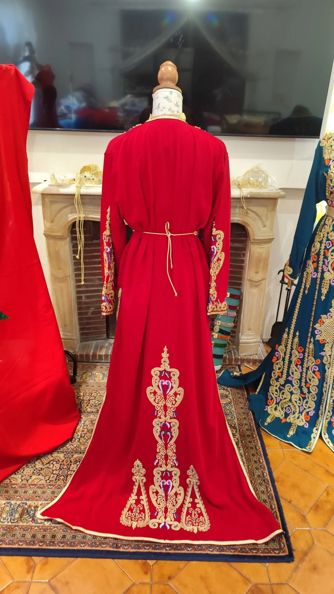 caftan marocain neuf doublé avec ceinture – Image 3