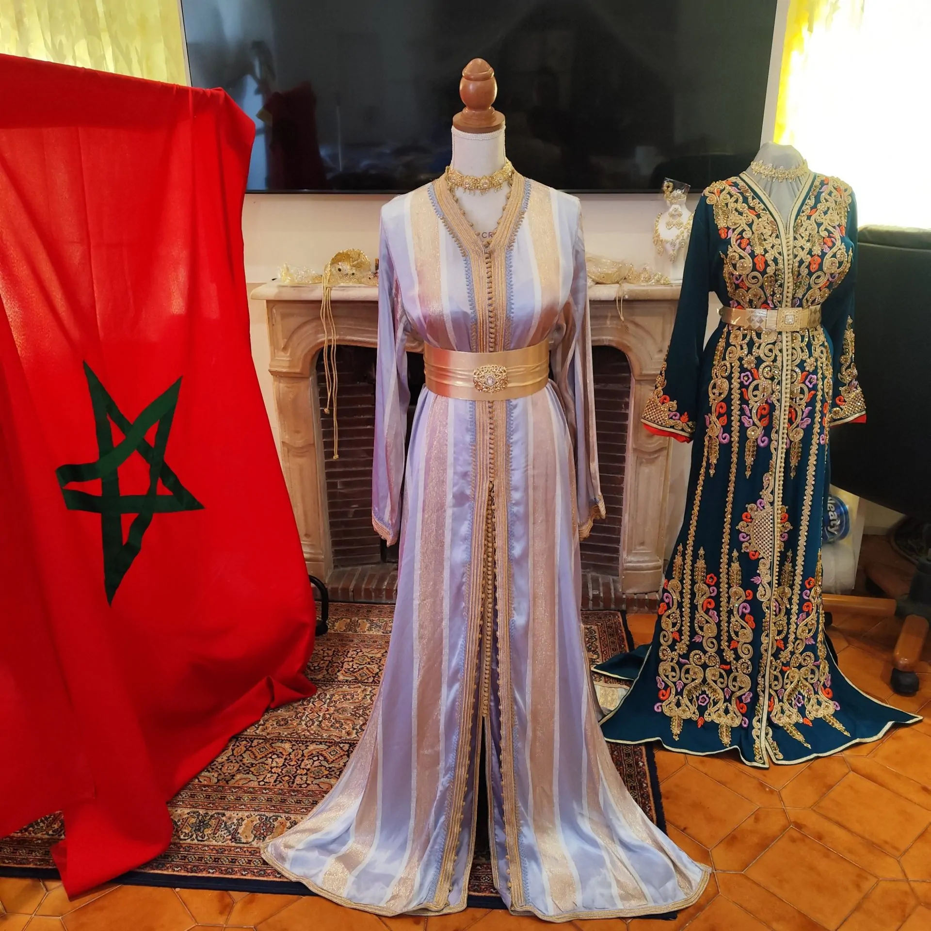 caftan marocain d occasion deux pièces – Image 8