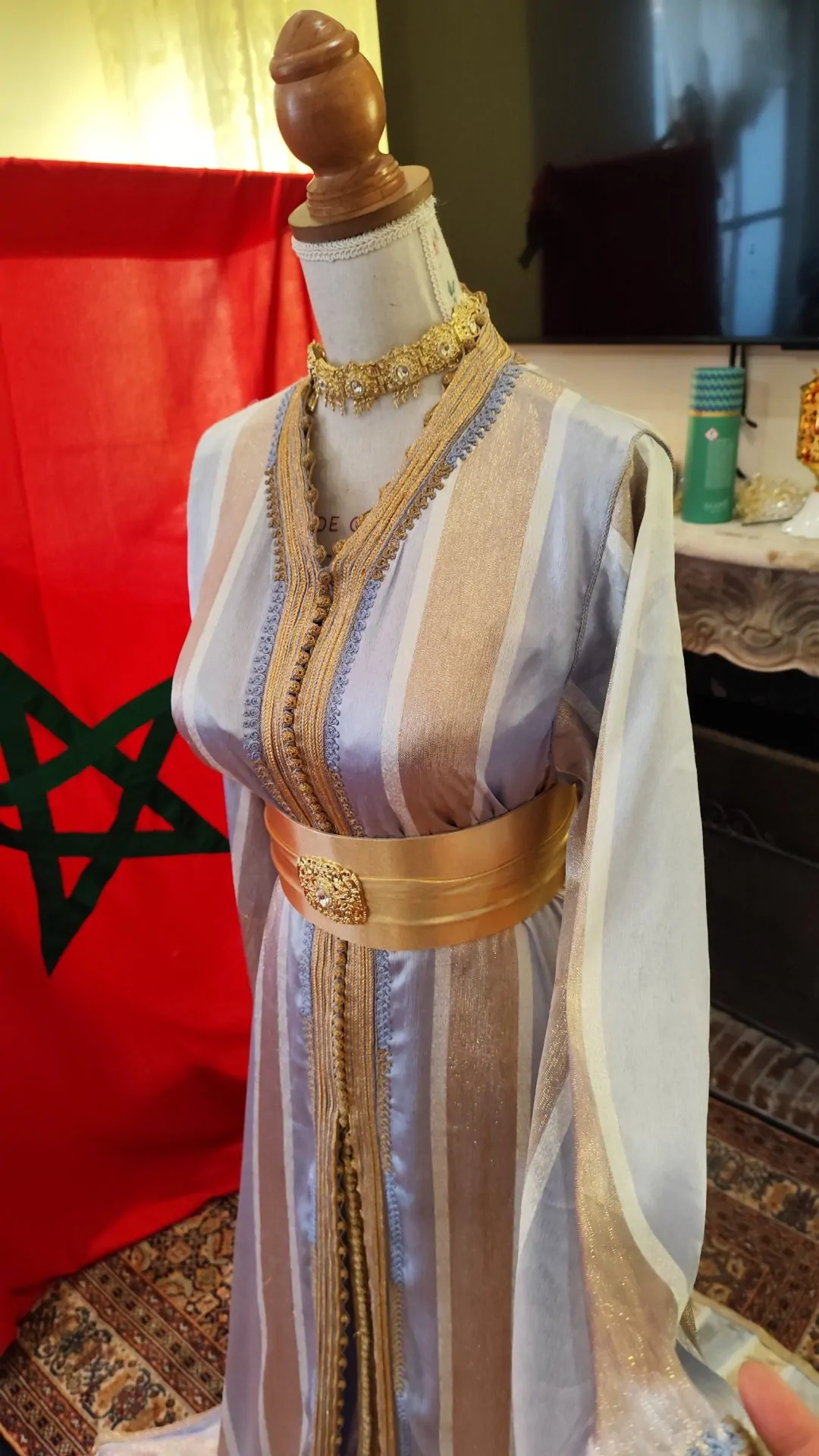 caftan marocain d occasion deux pièces – Image 4