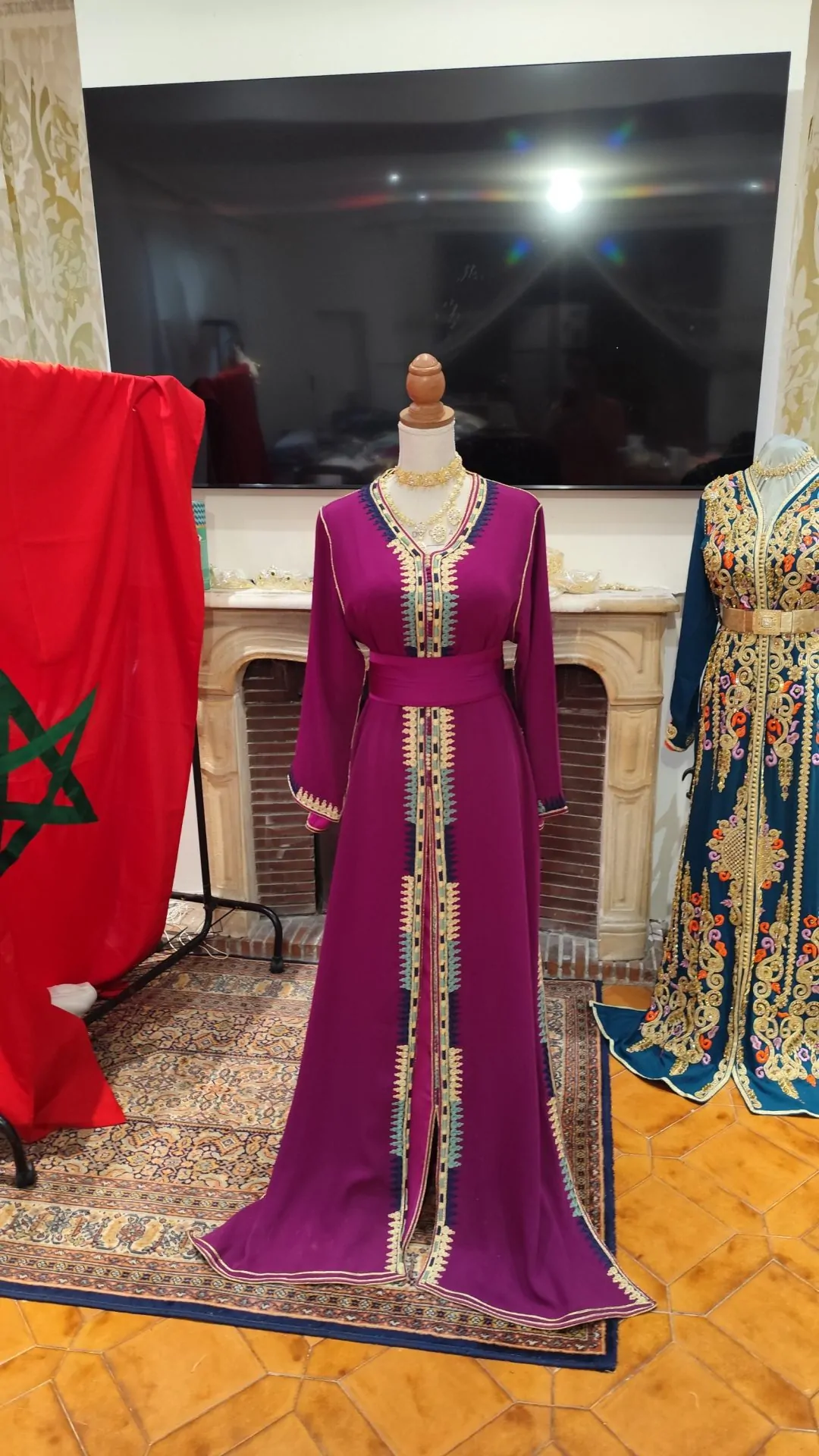 caftan marocain d occasion deux pièces – Image 3