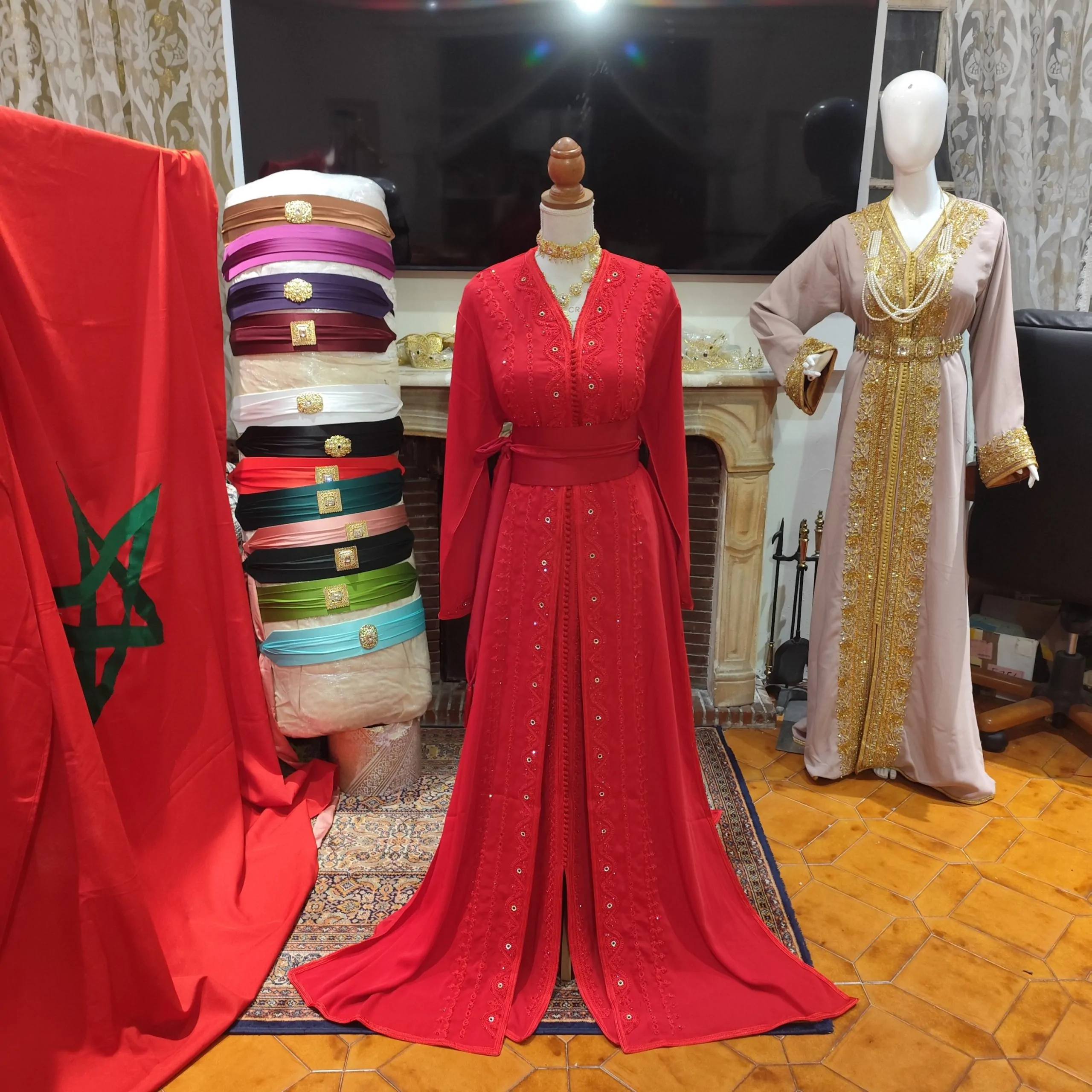 caftan marocain neuf grande taille - Takchita deux pièces – Image 10