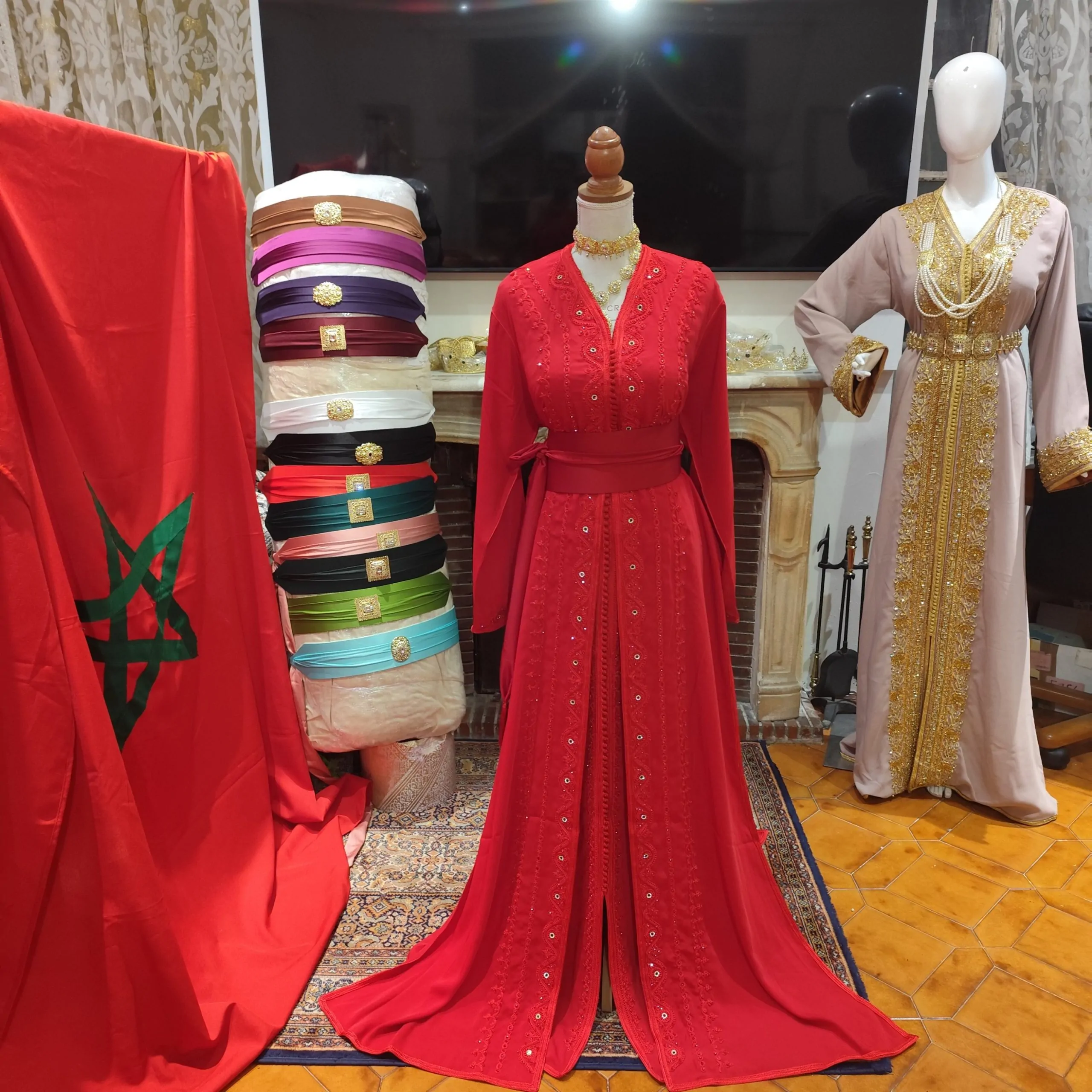caftan marocain neuf grande taille - Takchita deux pièces