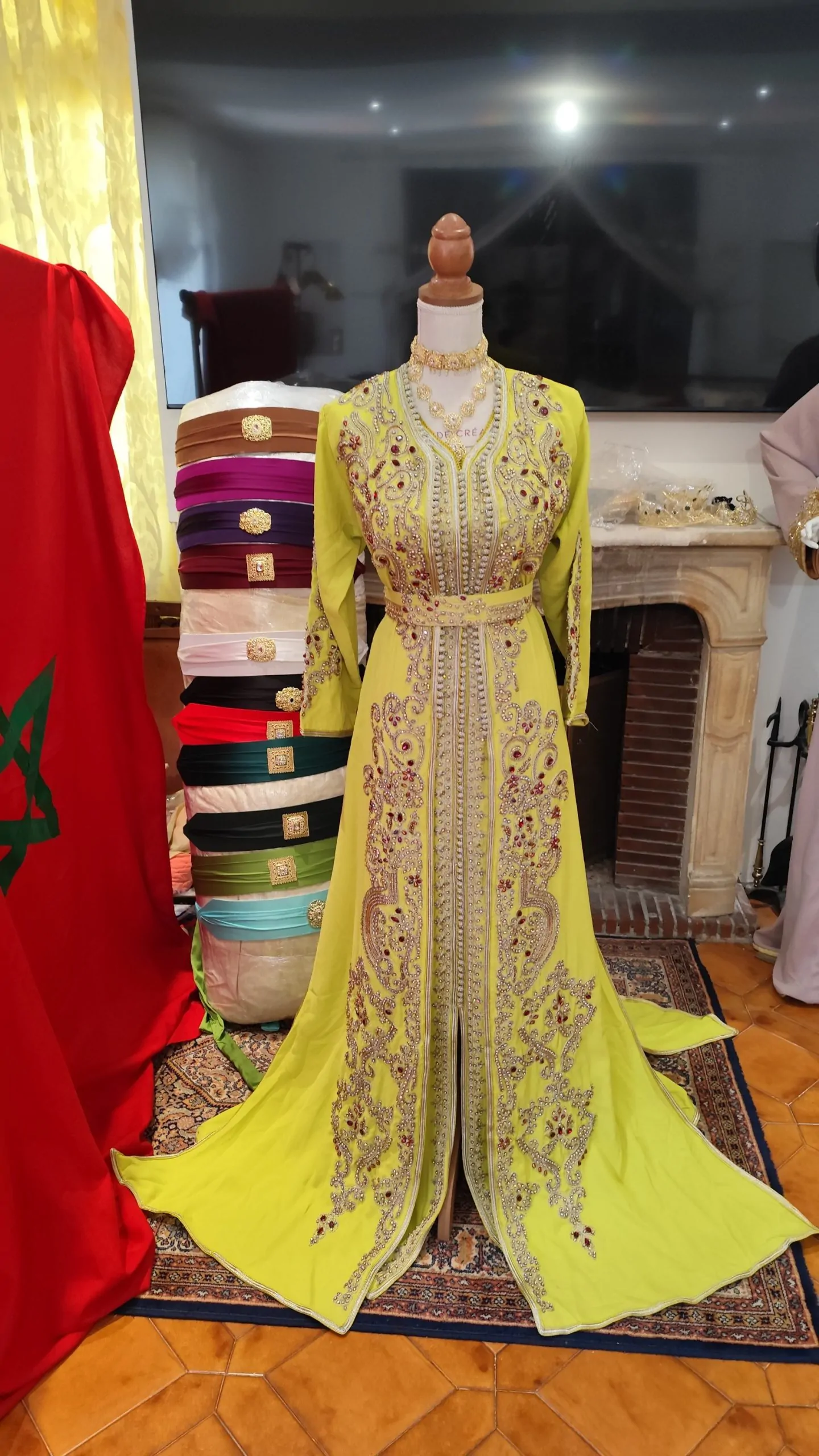caftan marocain neuf avec ceinture – Image 2