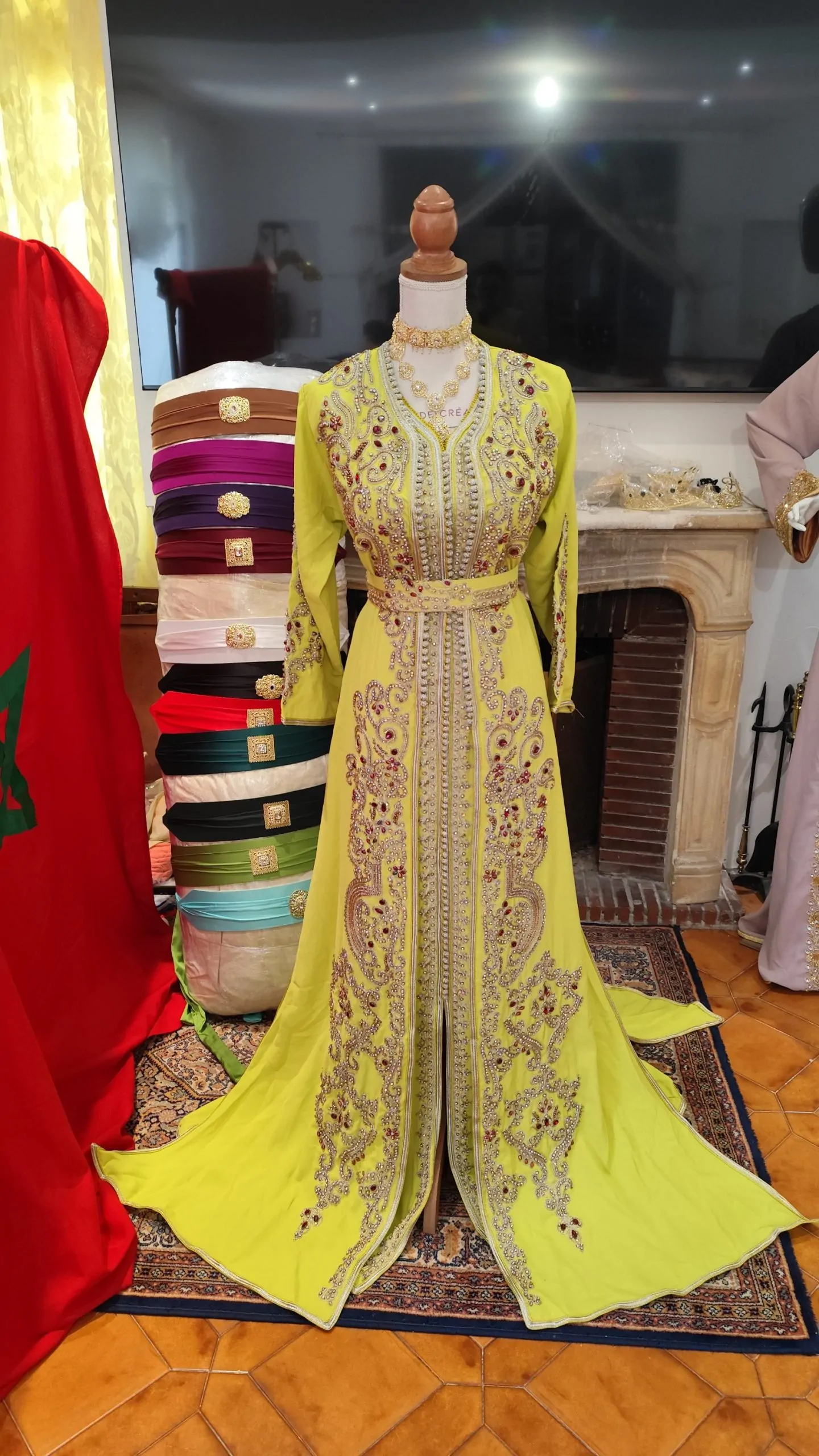 caftan marocain neuf avec ceinture – Image 3