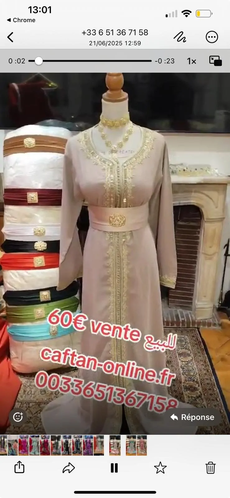 lot 3 caftan marocain avec ceinture