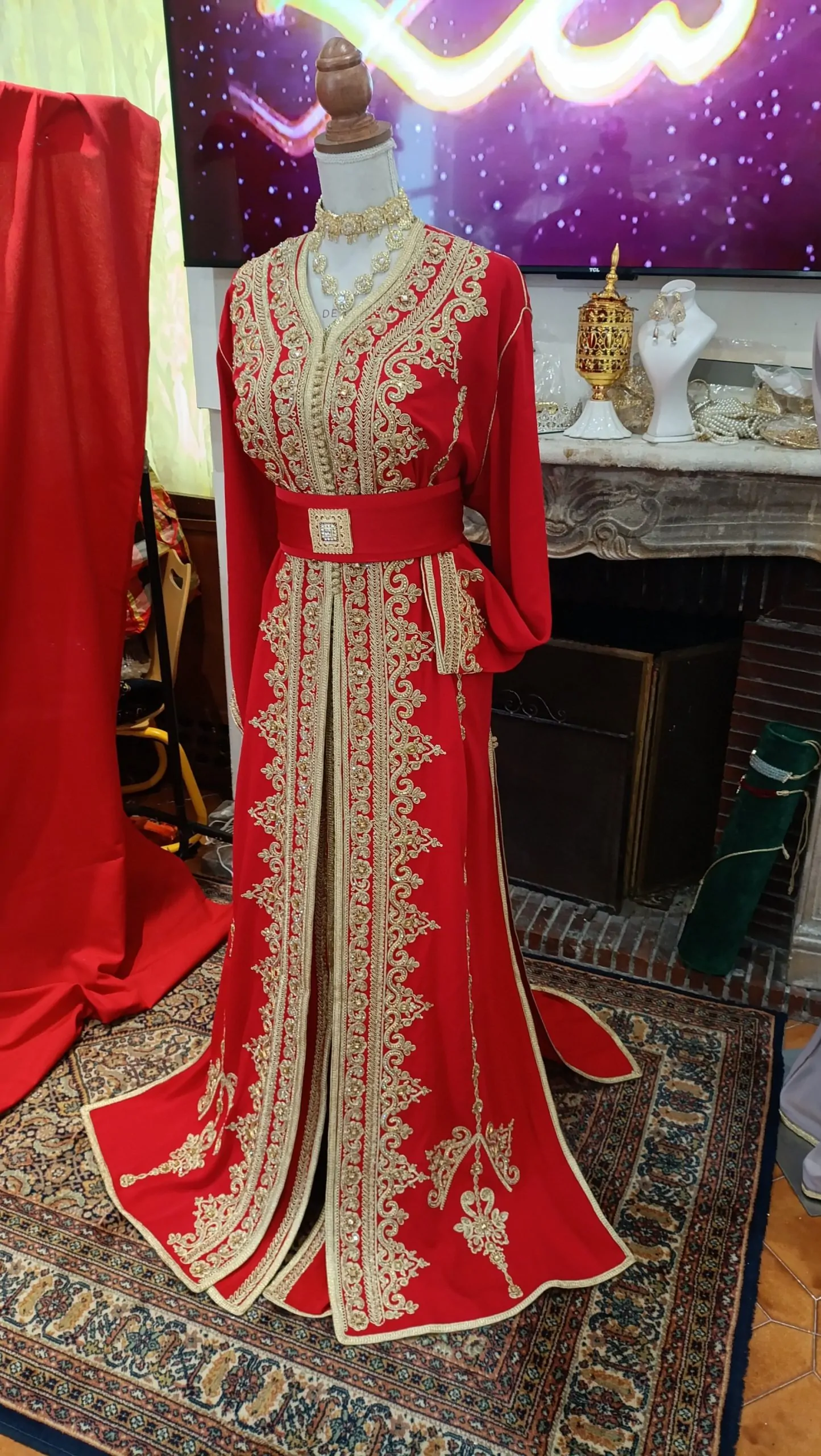 caftan marocain neuf - Grande taille - takchita deux pièces - – Image 3