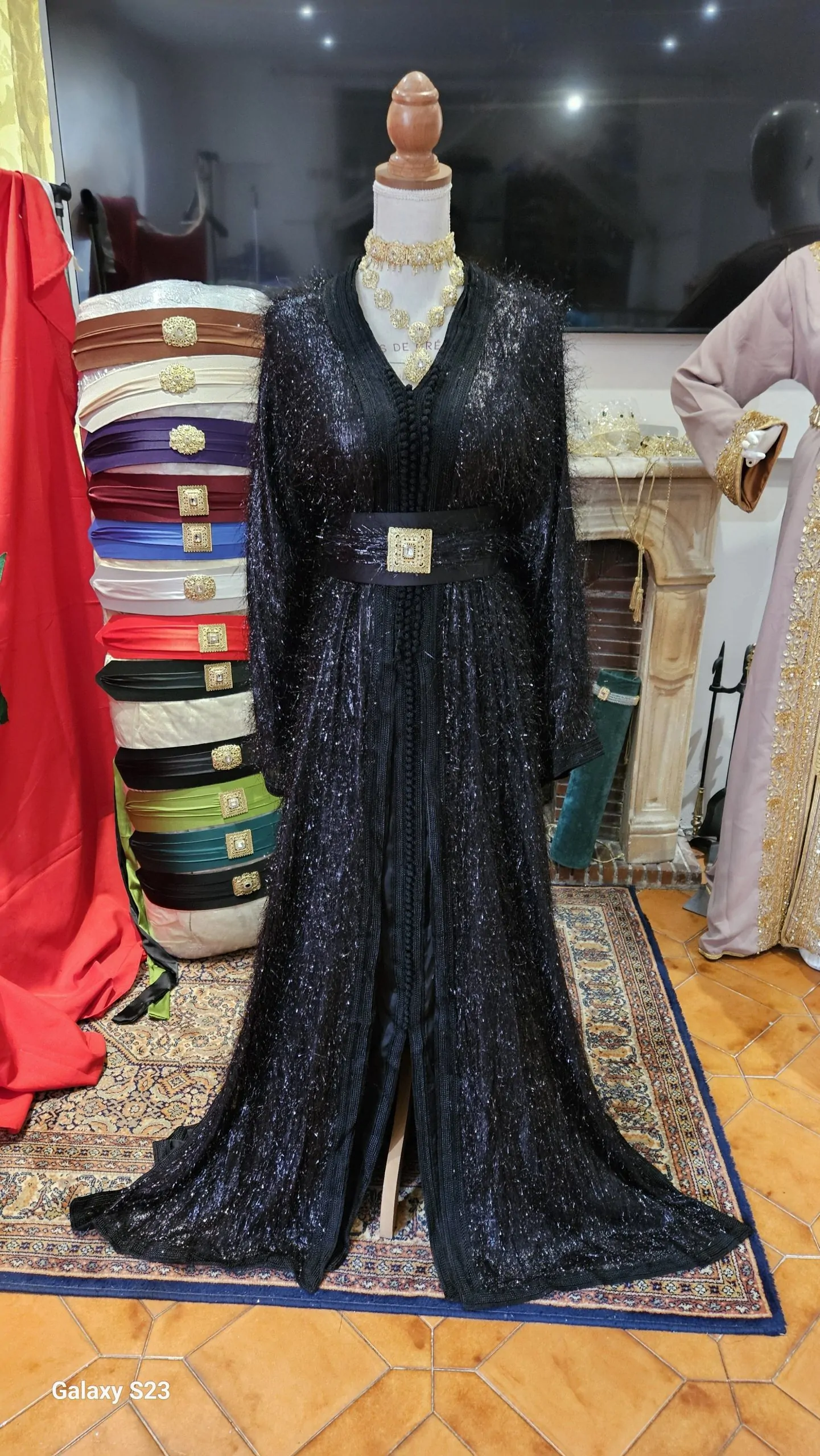 caftan marocain avec la ceinture neuf grande taille - Takchita deux pièces – Image 3