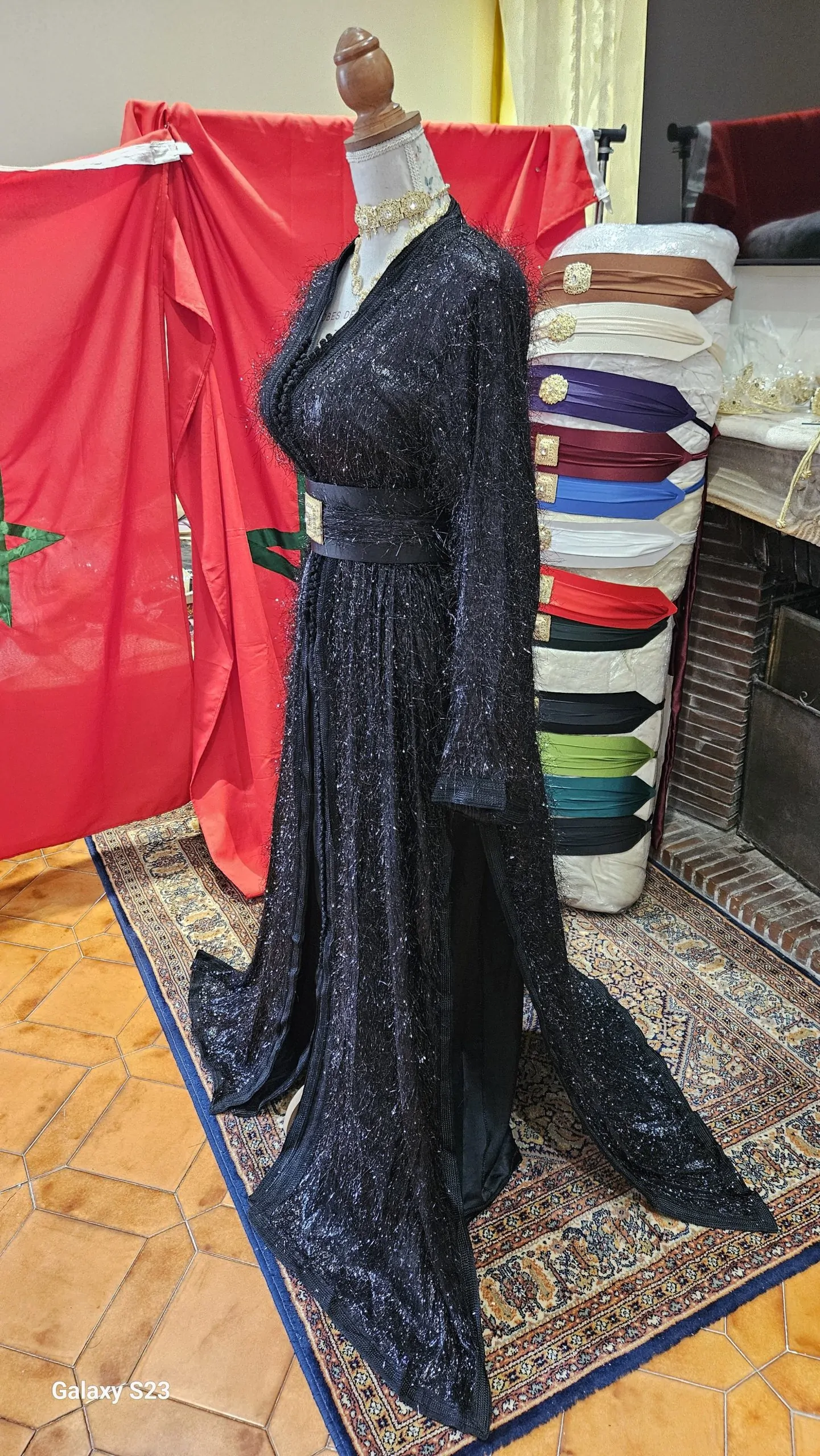 caftan marocain avec la ceinture neuf grande taille - Takchita deux pièces – Image 6