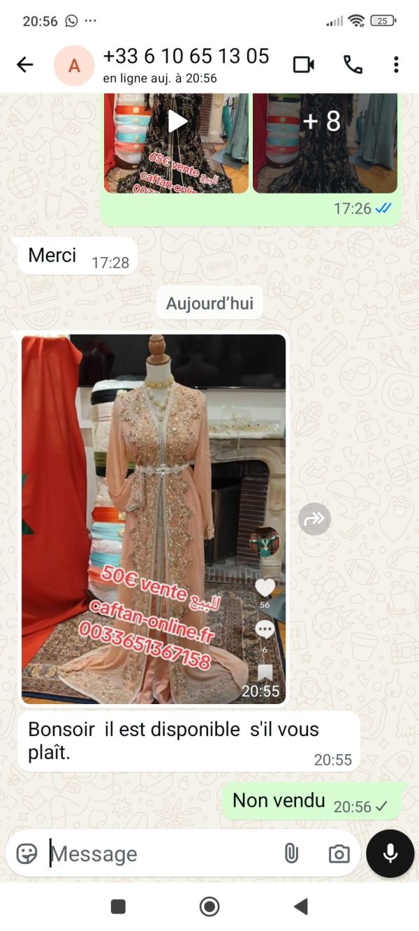 lot deux caftan marocain plus une ceinture doré