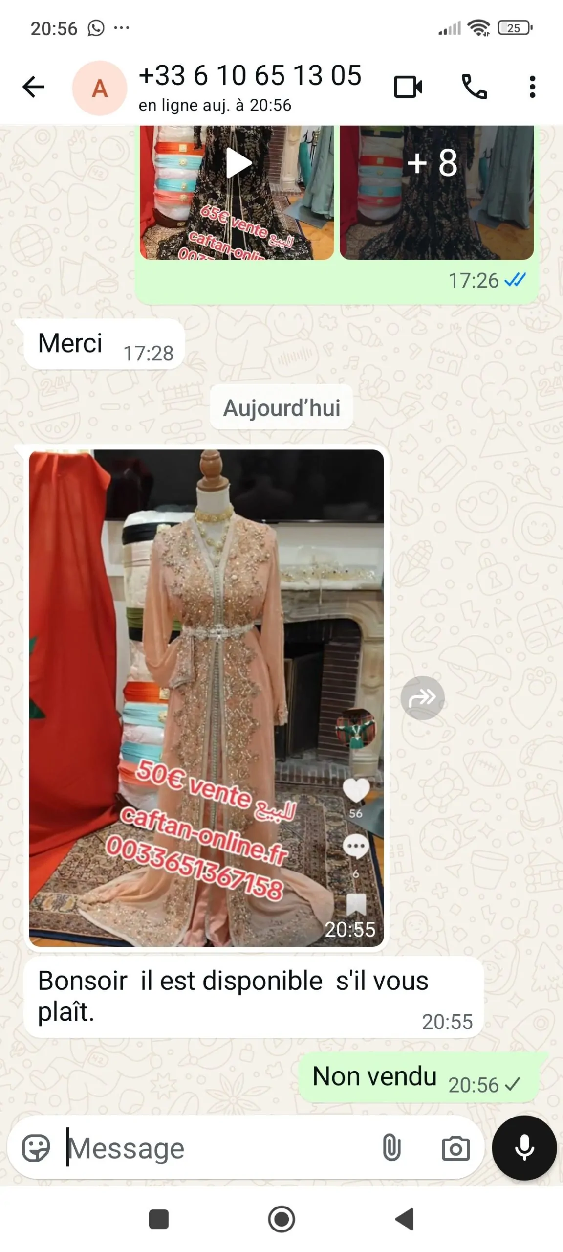 lot deux caftan marocain plus une ceinture doré