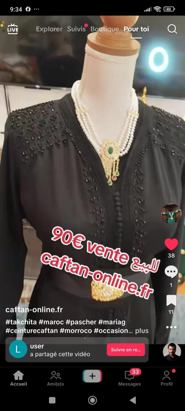 2caftan marocain avec ceinture