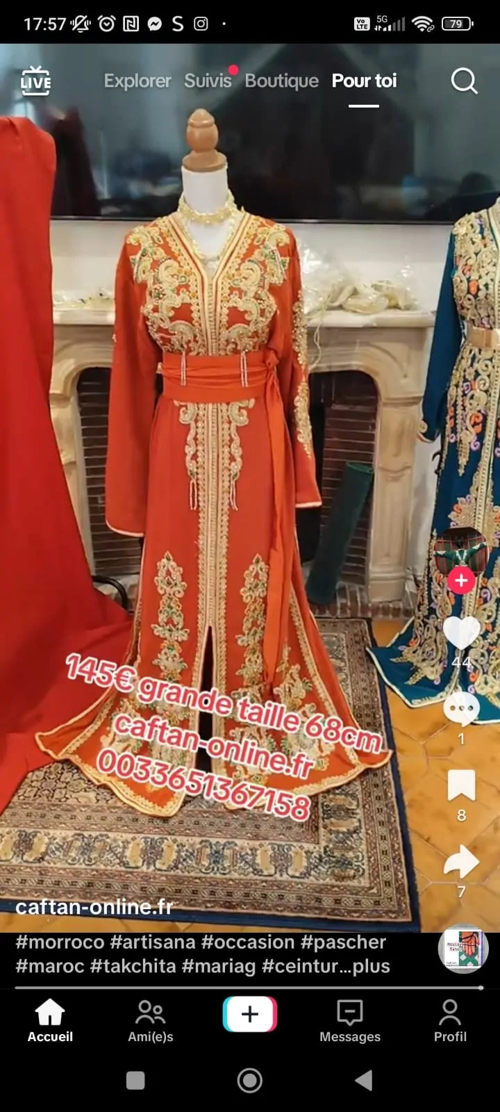 caftan marocain neuf