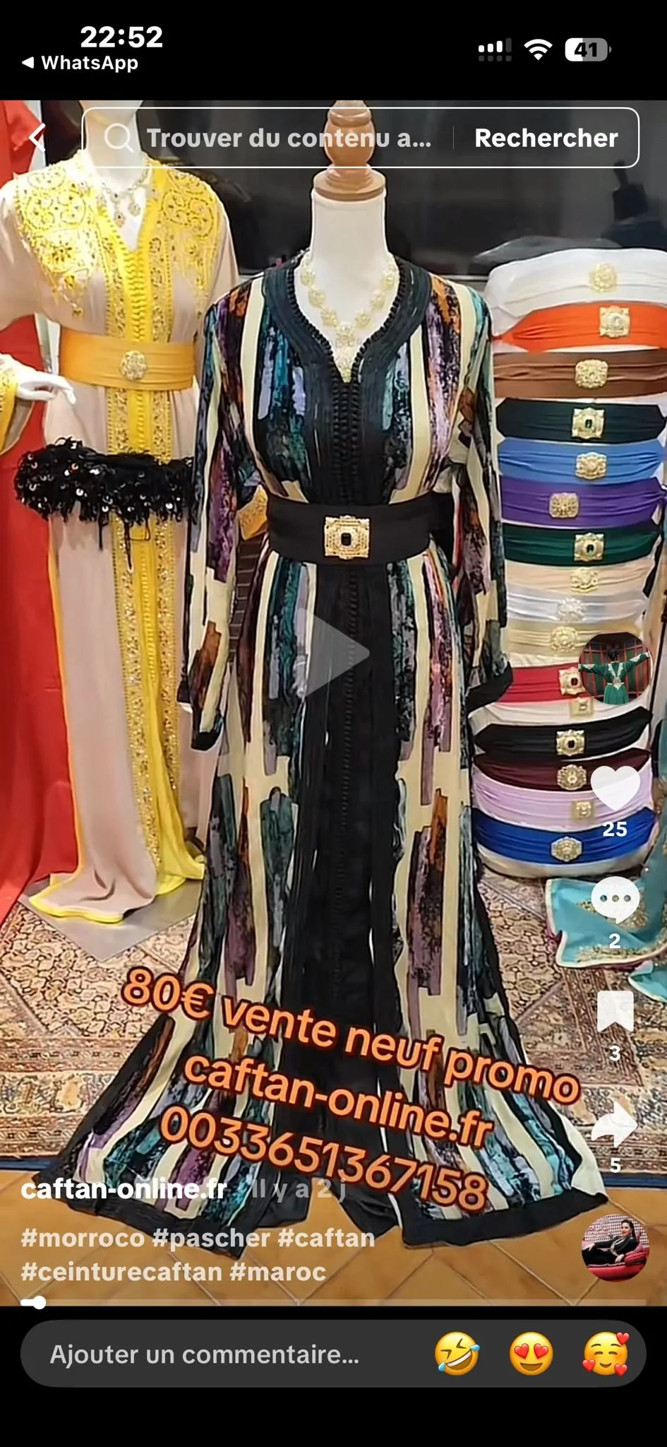 caftan marocain avec ceinture
