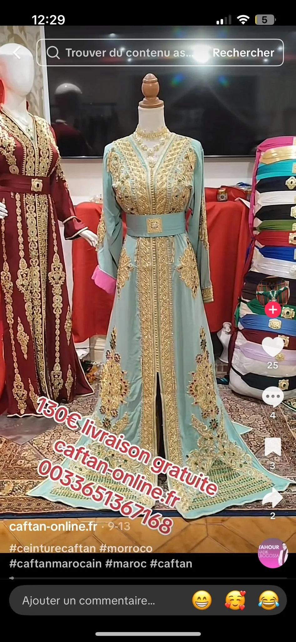 caftan marocain neuf avec ceinture