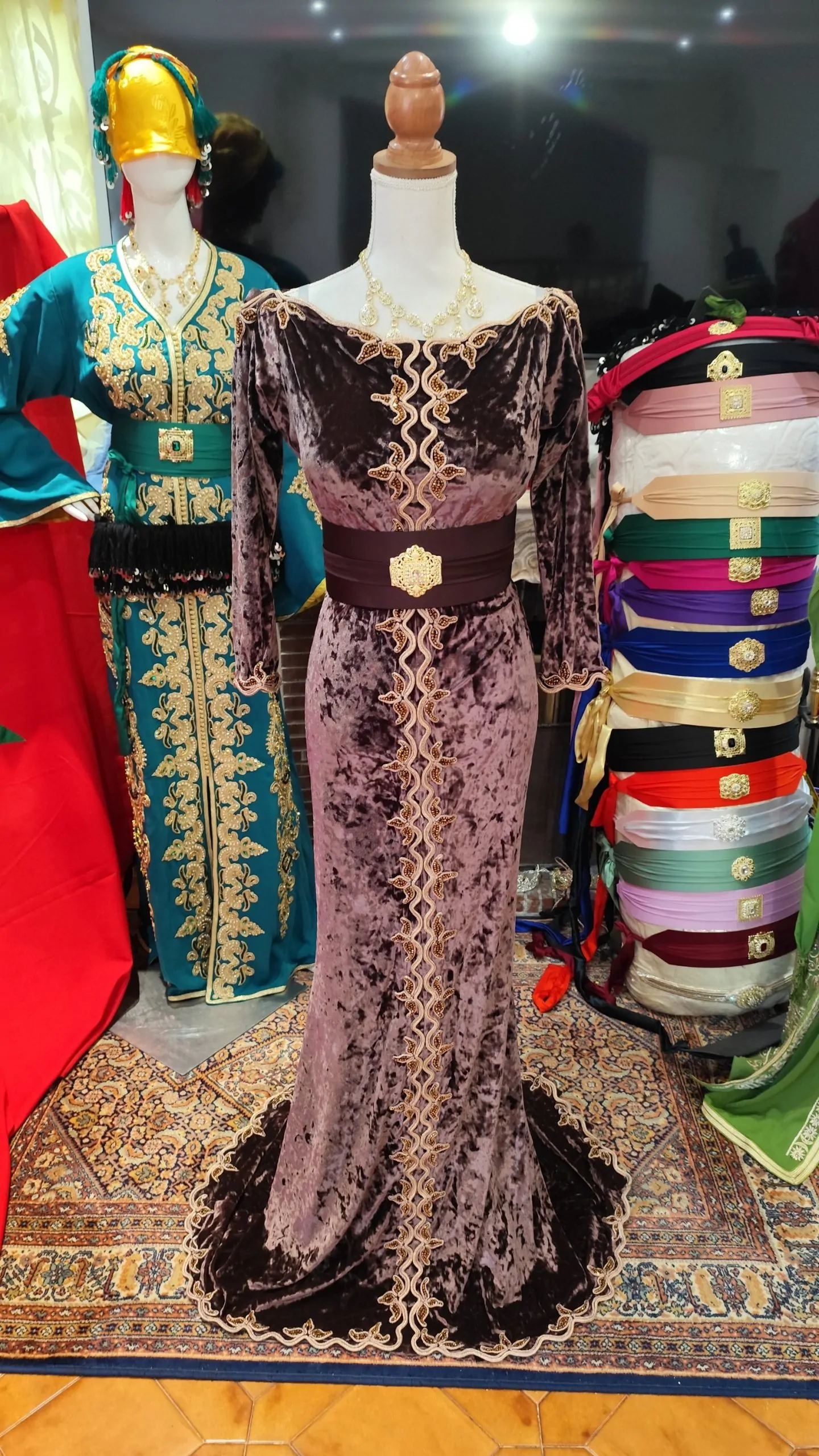 lot deux caftan marocain d occasion avec ceinture – Image 6