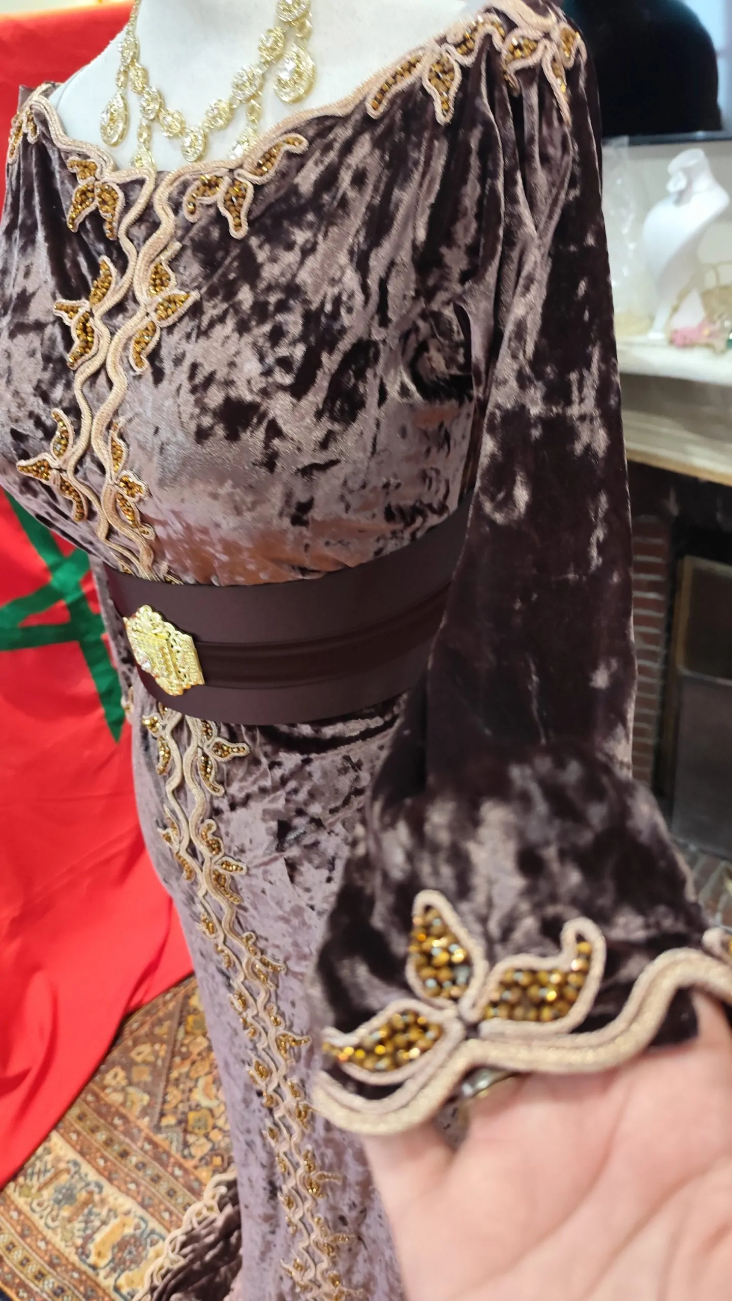 lot deux caftan marocain d occasion avec ceinture – Image 8