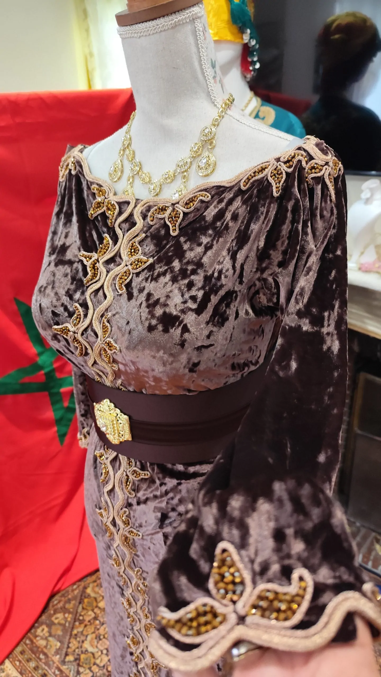 lot deux caftan marocain d occasion avec ceinture – Image 7