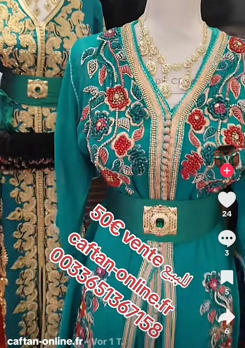 caftan marocain avec ceinture