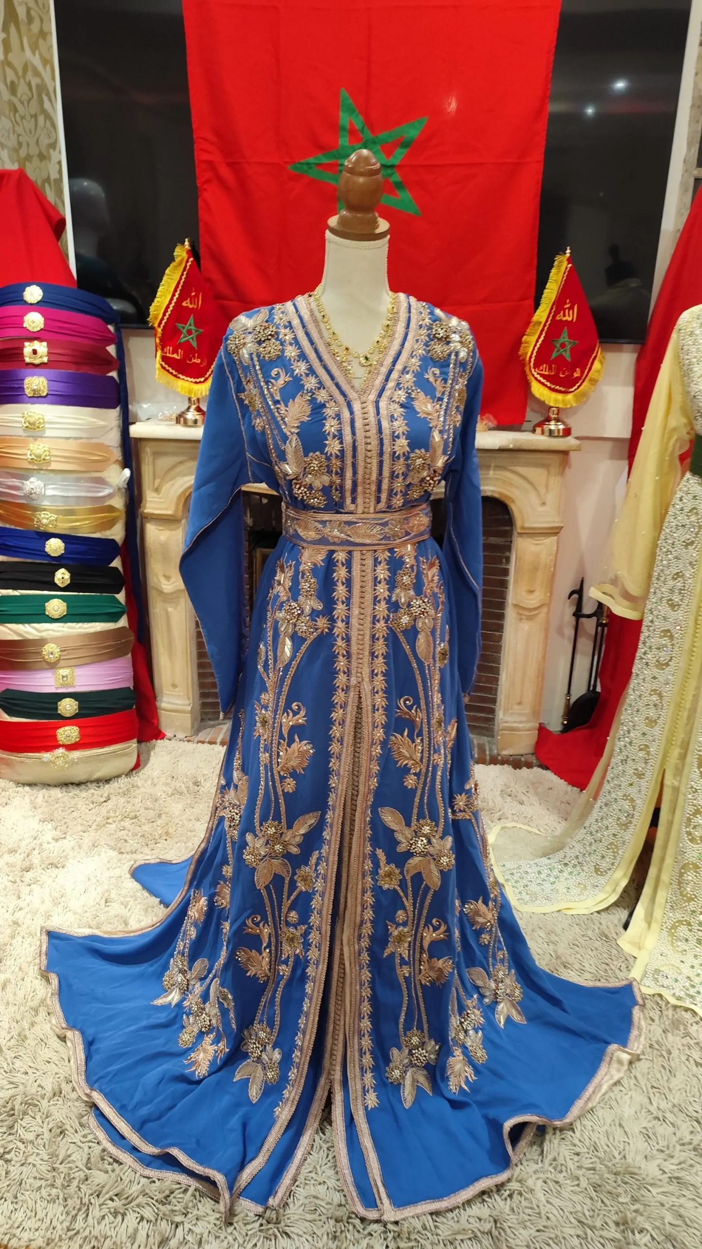 caftan marocain neuf doublé avec ceinture – Image 7