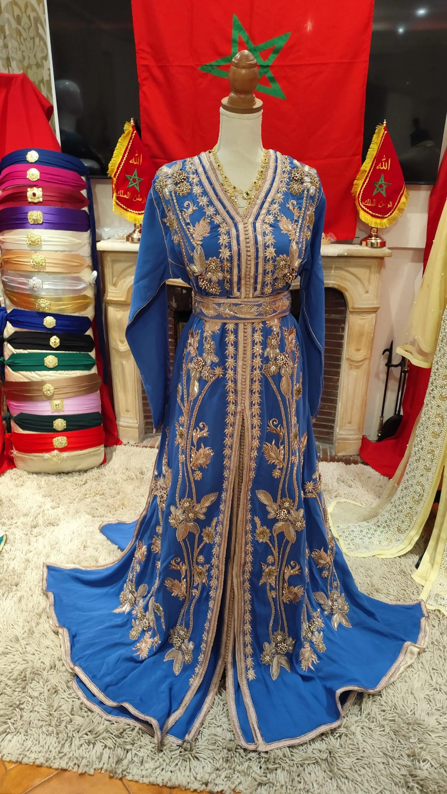 caftan marocain neuf doublé avec ceinture – Image 14
