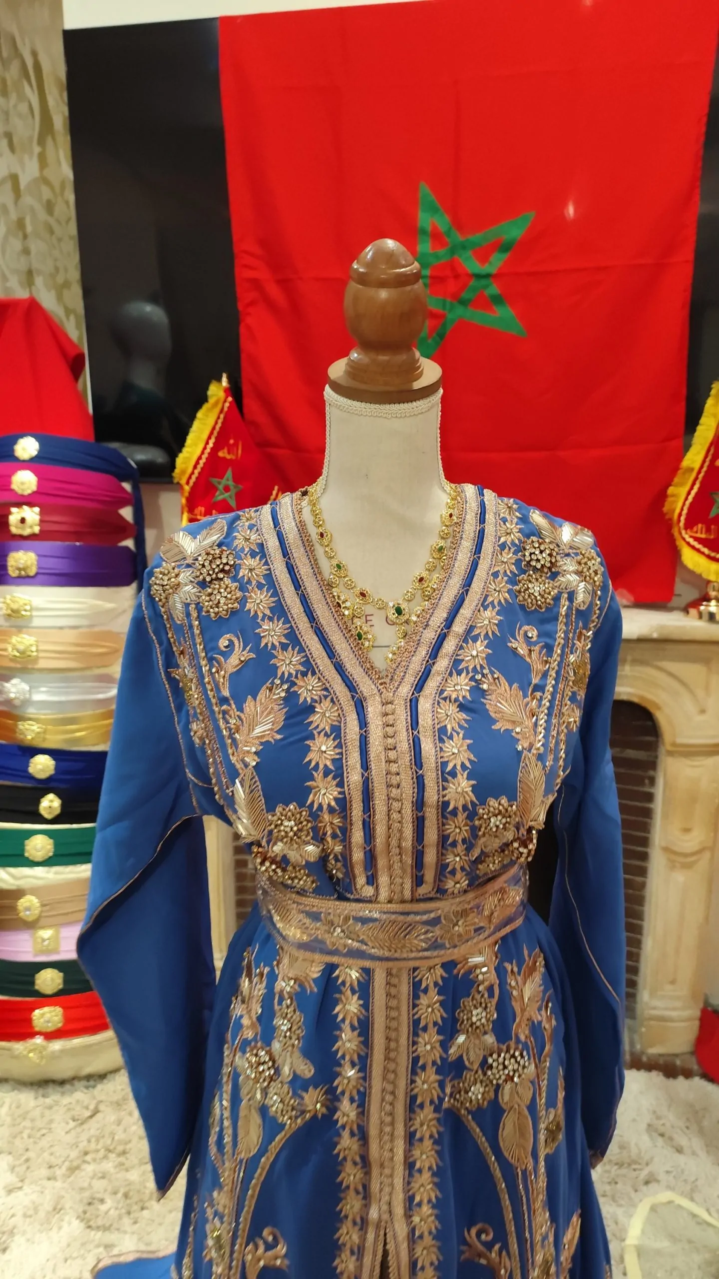 caftan marocain neuf doublé avec ceinture – Image 11