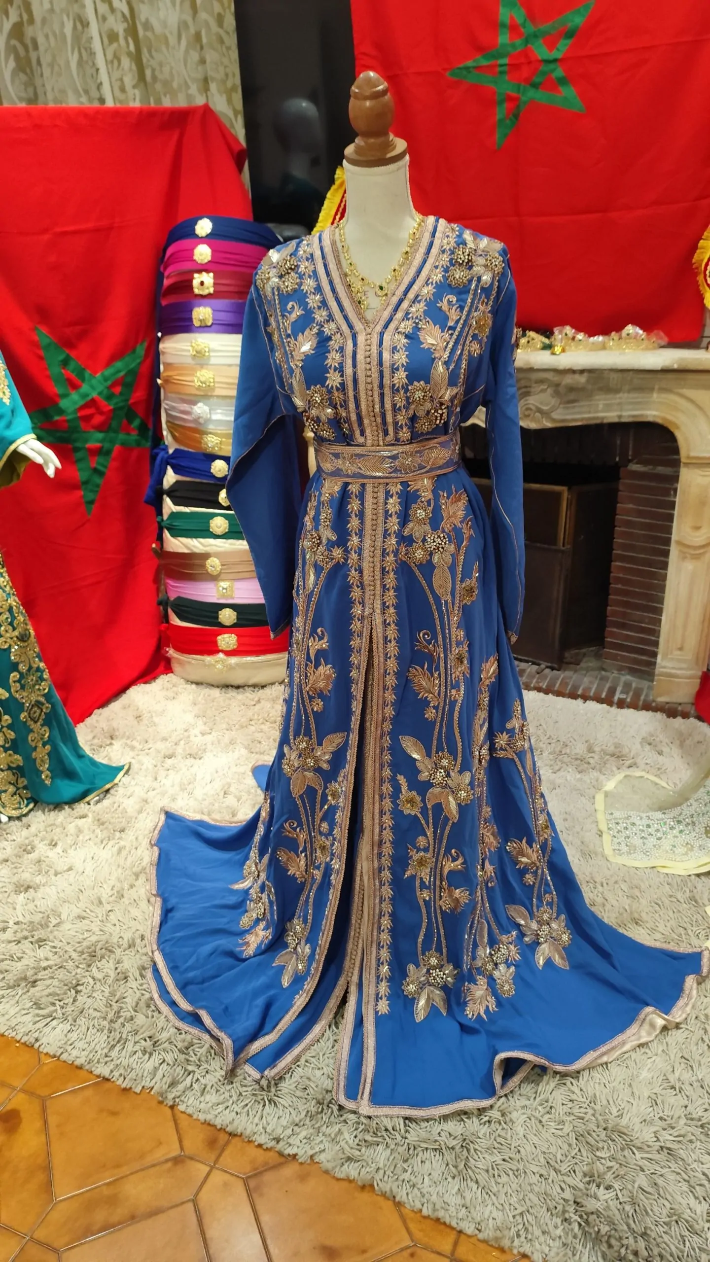 caftan marocain neuf doublé avec ceinture – Image 10
