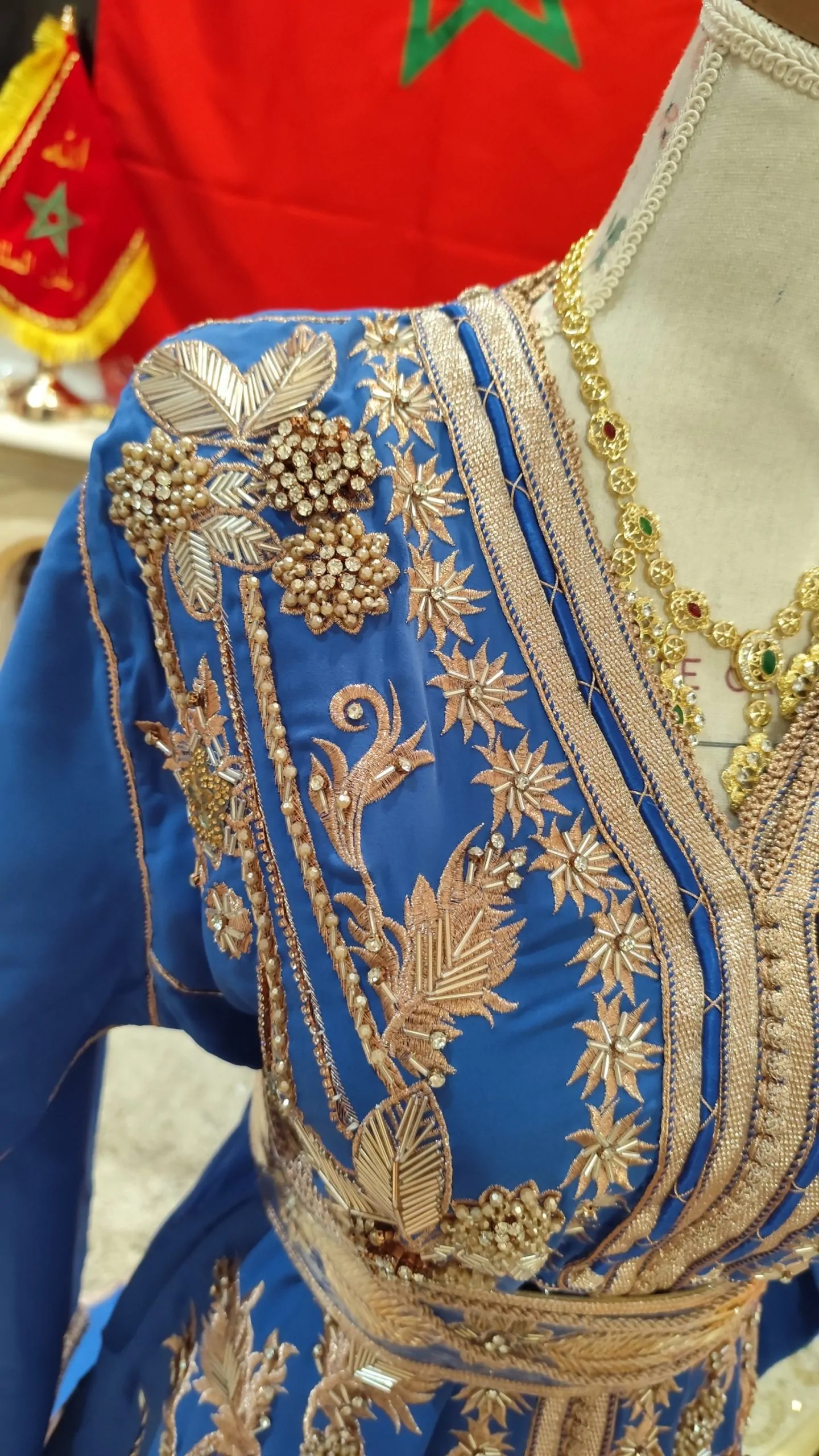 caftan marocain neuf doublé avec ceinture – Image 3