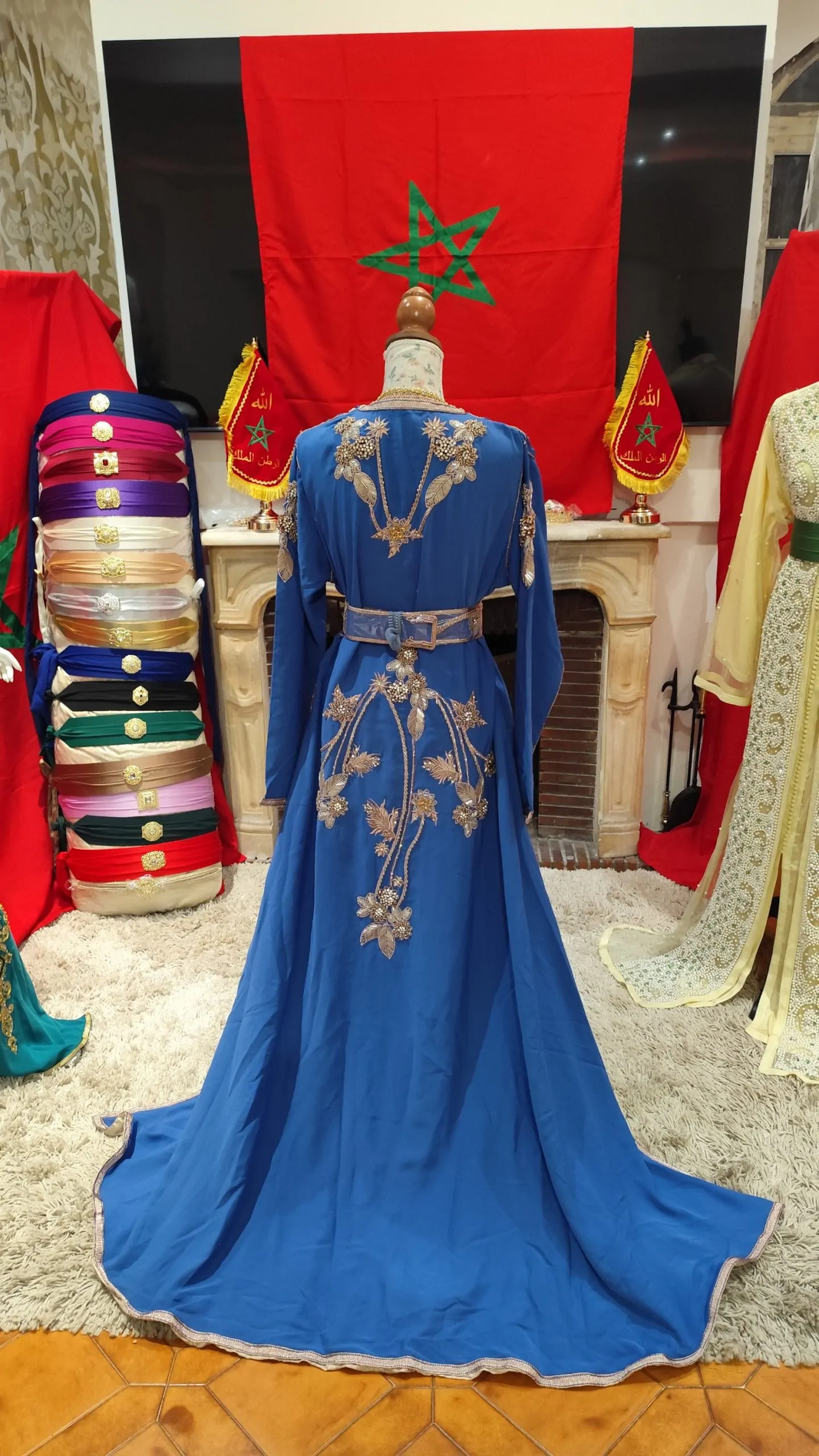 caftan marocain neuf doublé avec ceinture – Image 6